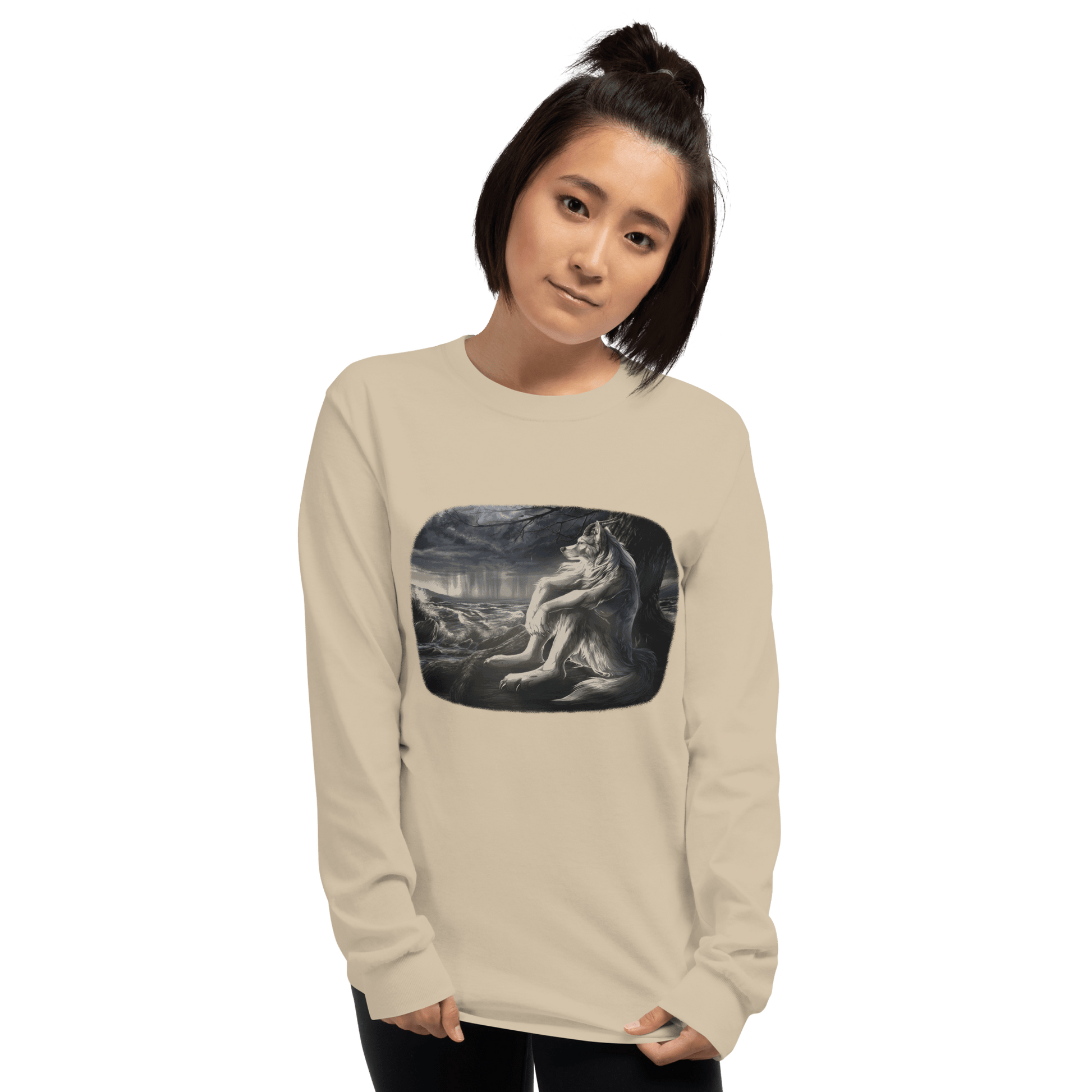 Sigma Wolf Long Sleeve T-Shirt Meme - Sport Grey | Shirtposting