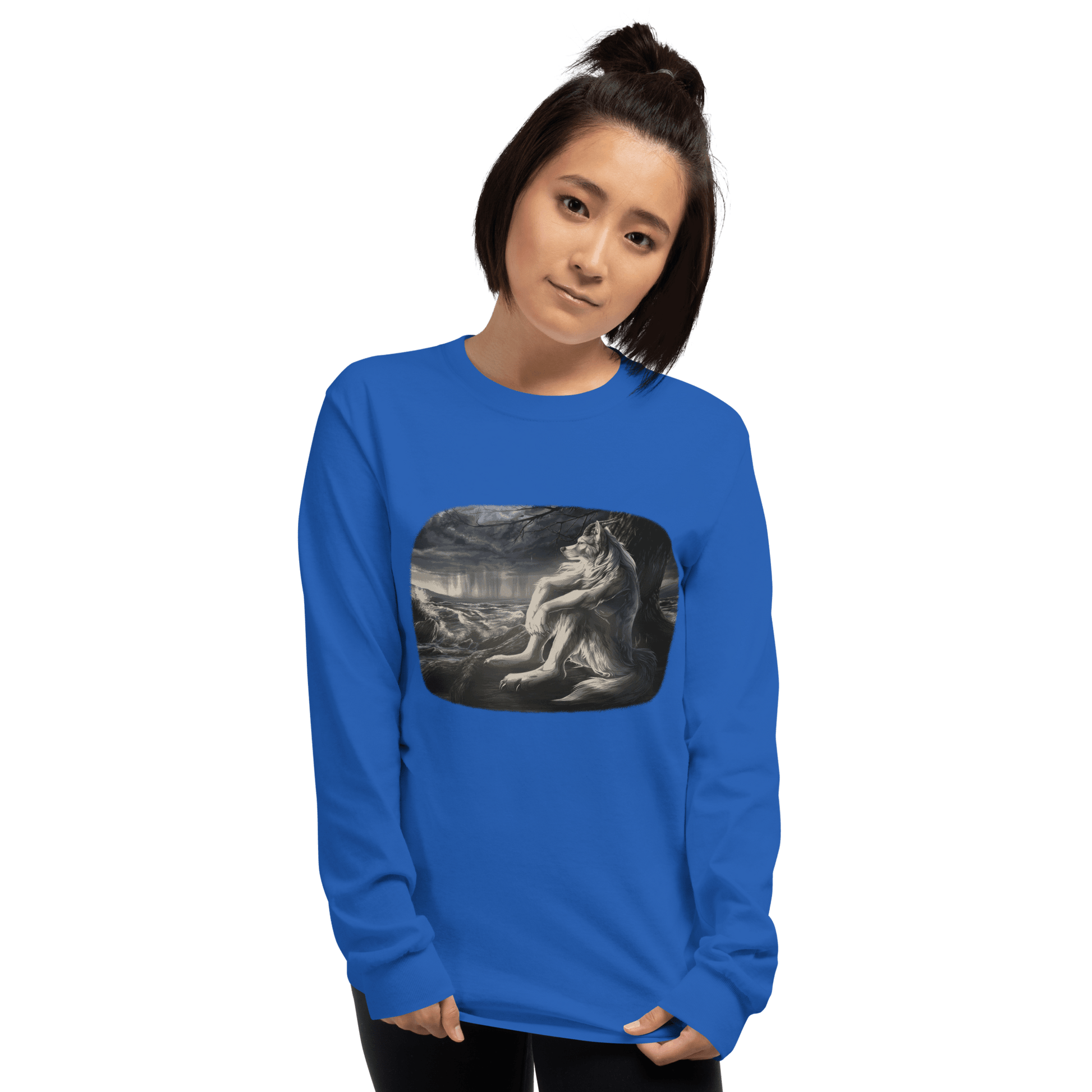 Sigma Wolf Long Sleeve T-Shirt Meme - Sport Grey | Shirtposting