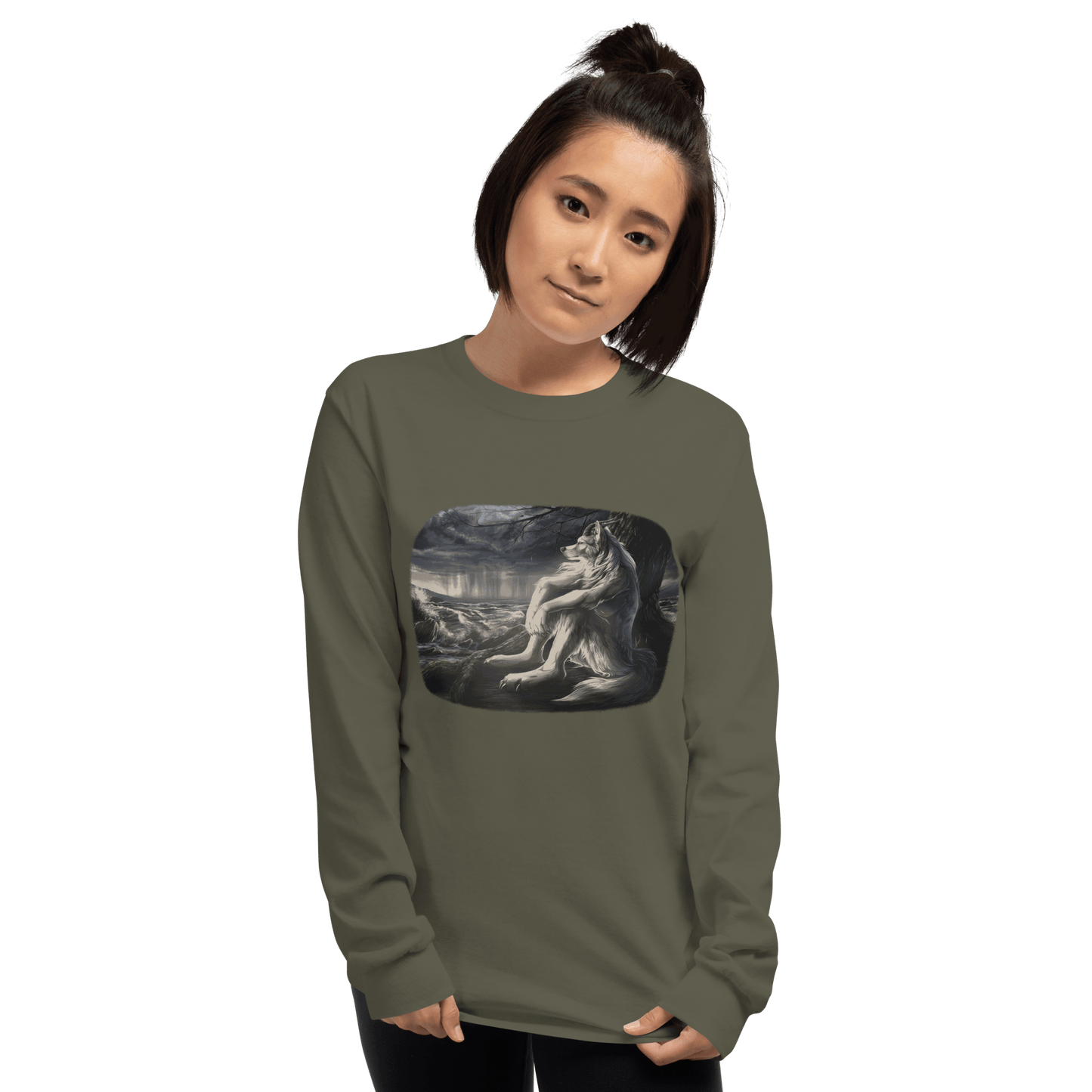 Sigma Wolf Long Sleeve T-Shirt Meme - Sport Grey | Shirtposting