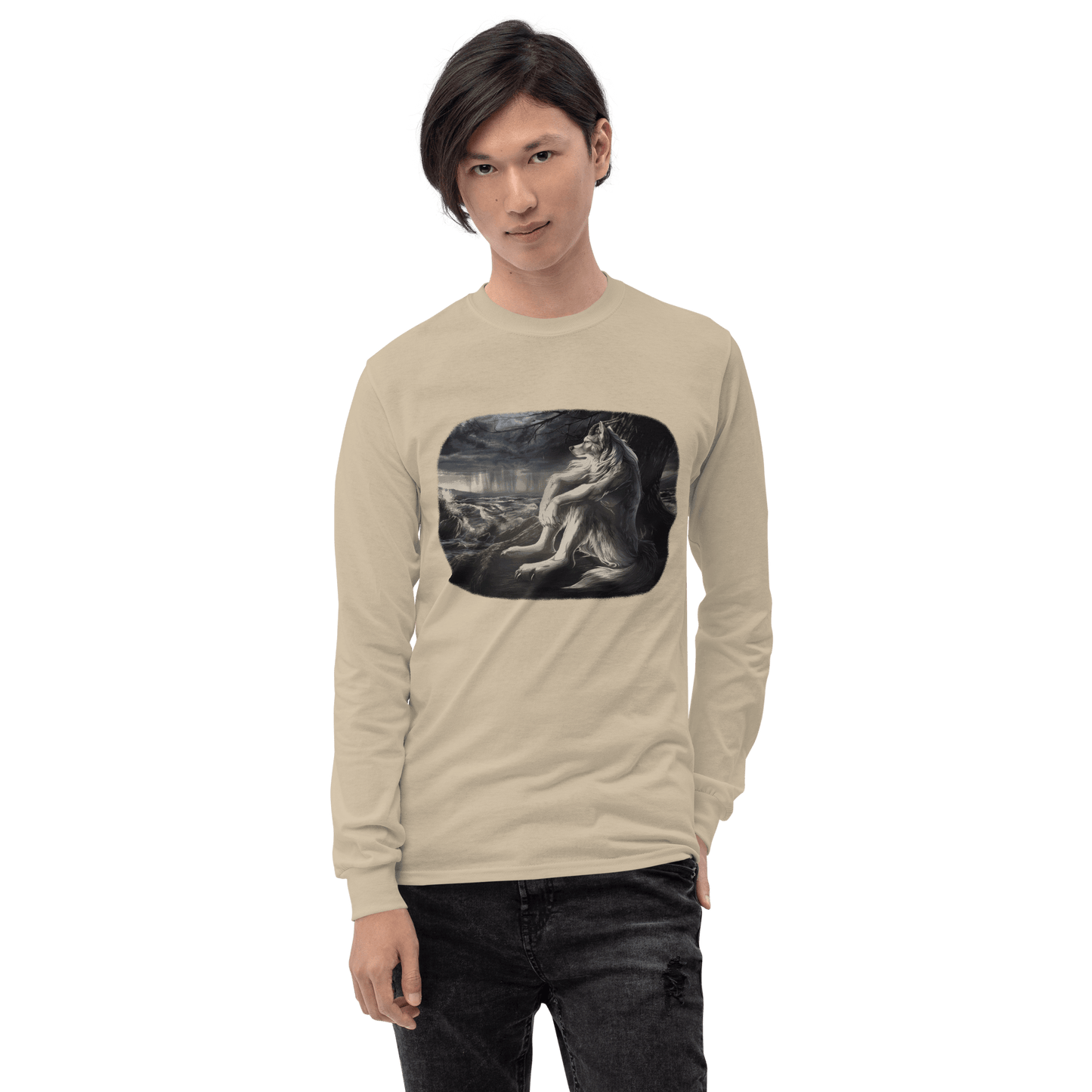 Sigma Wolf Long Sleeve T-Shirt Meme - Sport Grey | Shirtposting