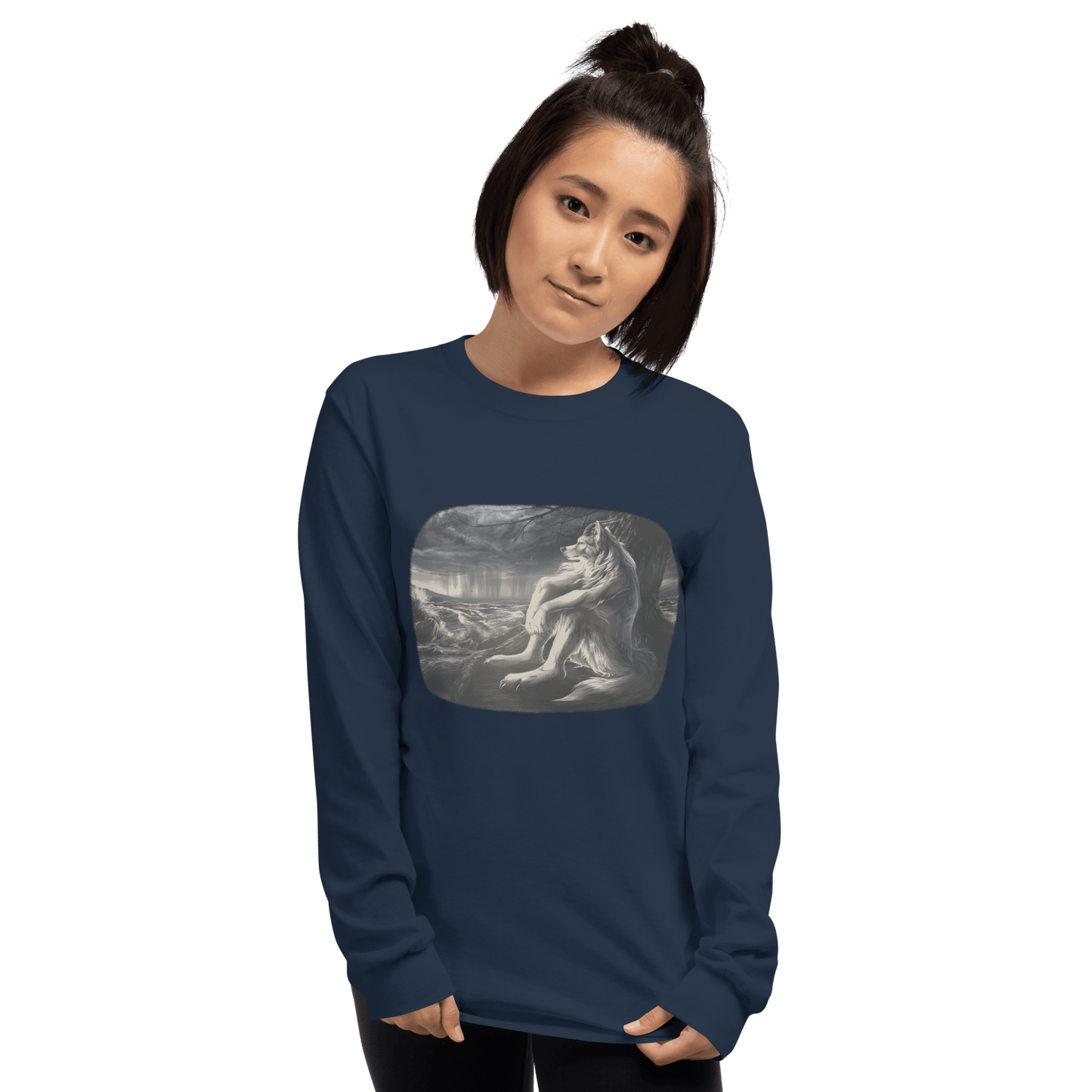 Sigma Wolf Long Sleeve T-Shirt Meme - Sport Grey | Shirtposting