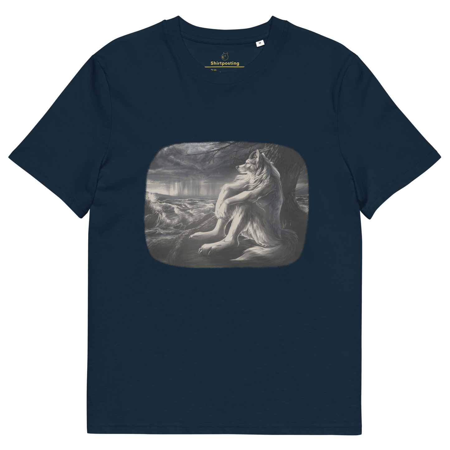 Sigma Wolf Premium Organic T-Shirt Meme - French Navy | Shirtposting