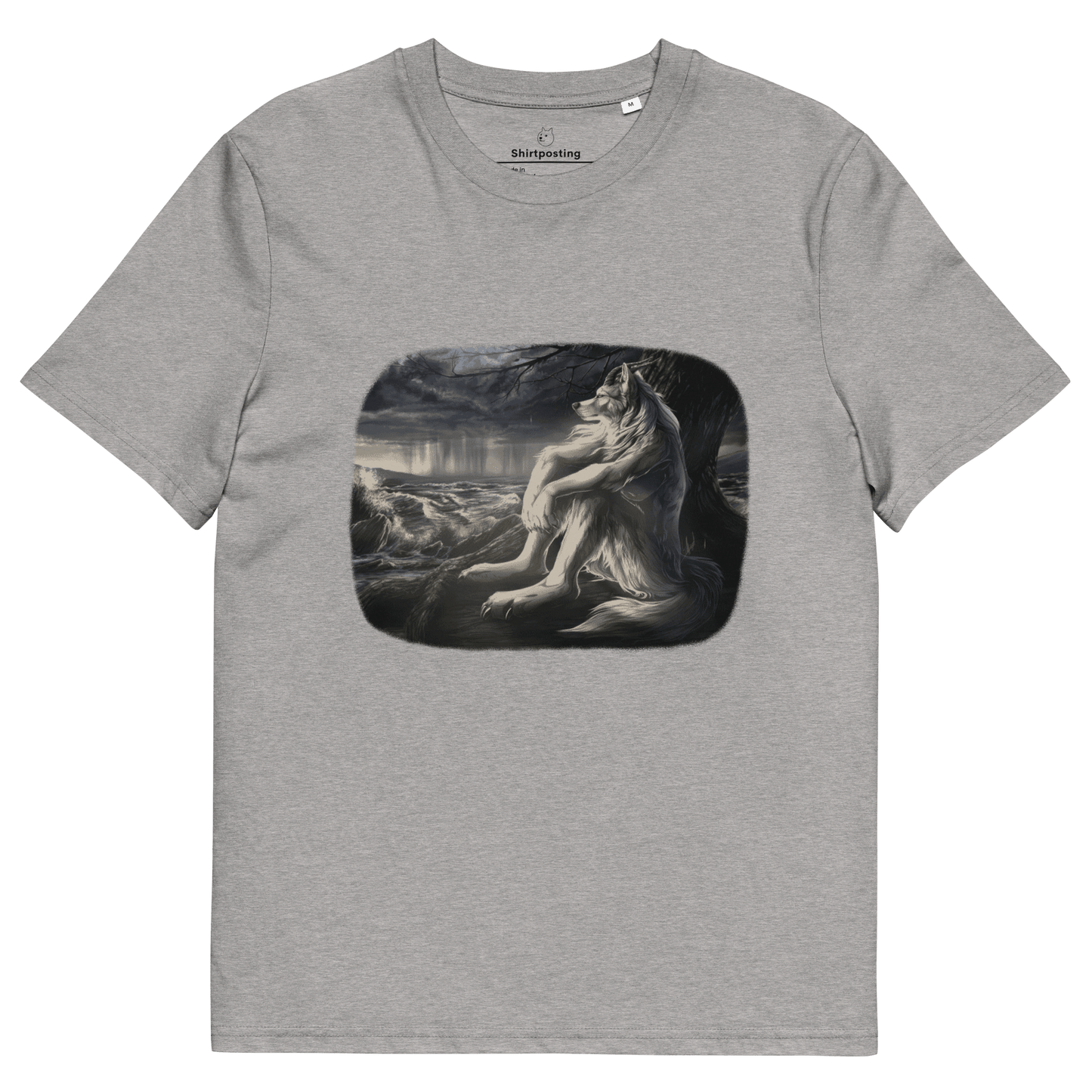 Sigma Wolf Premium Organic T-Shirt Meme - Heather Grey | Shirtposting