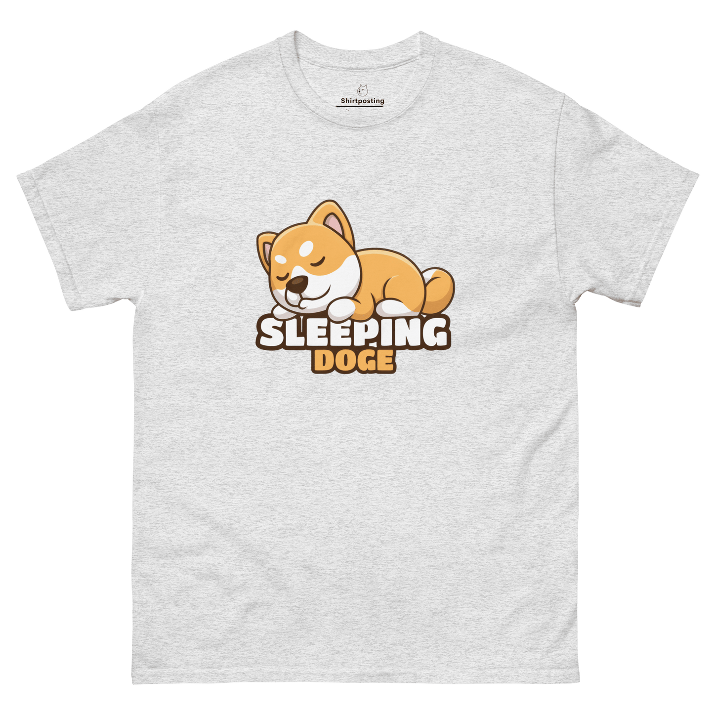 Sleeping Doge Classic T-Shirt Meme - Ash | Shirtposting