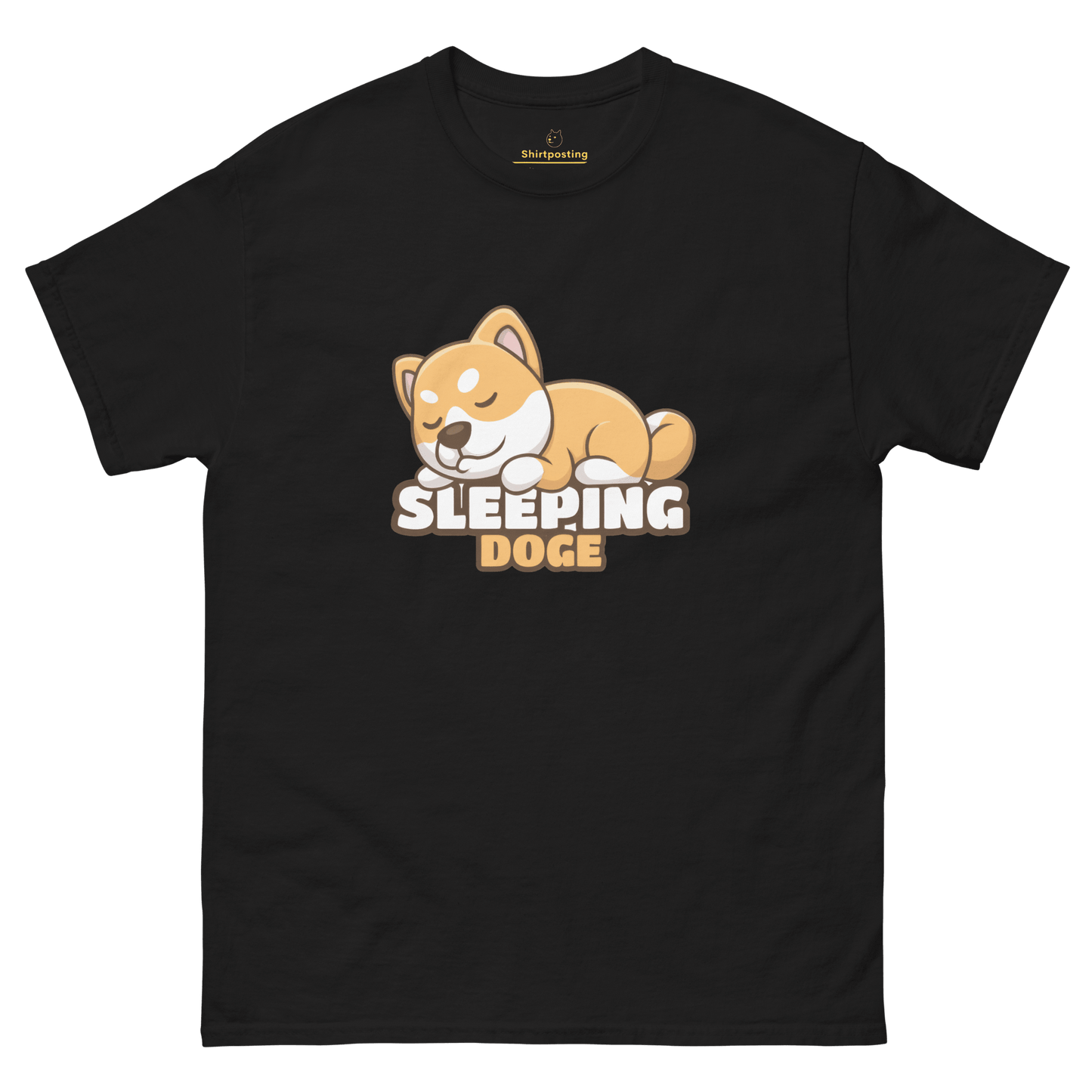 Sleeping Doge Classic T-Shirt Meme - Black | Shirtposting