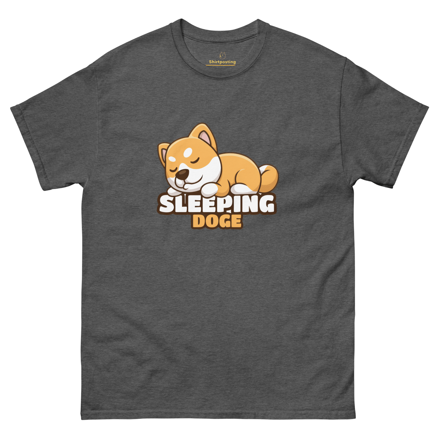 Sleeping Doge Classic T-Shirt Meme - Dark Heather | Shirtposting