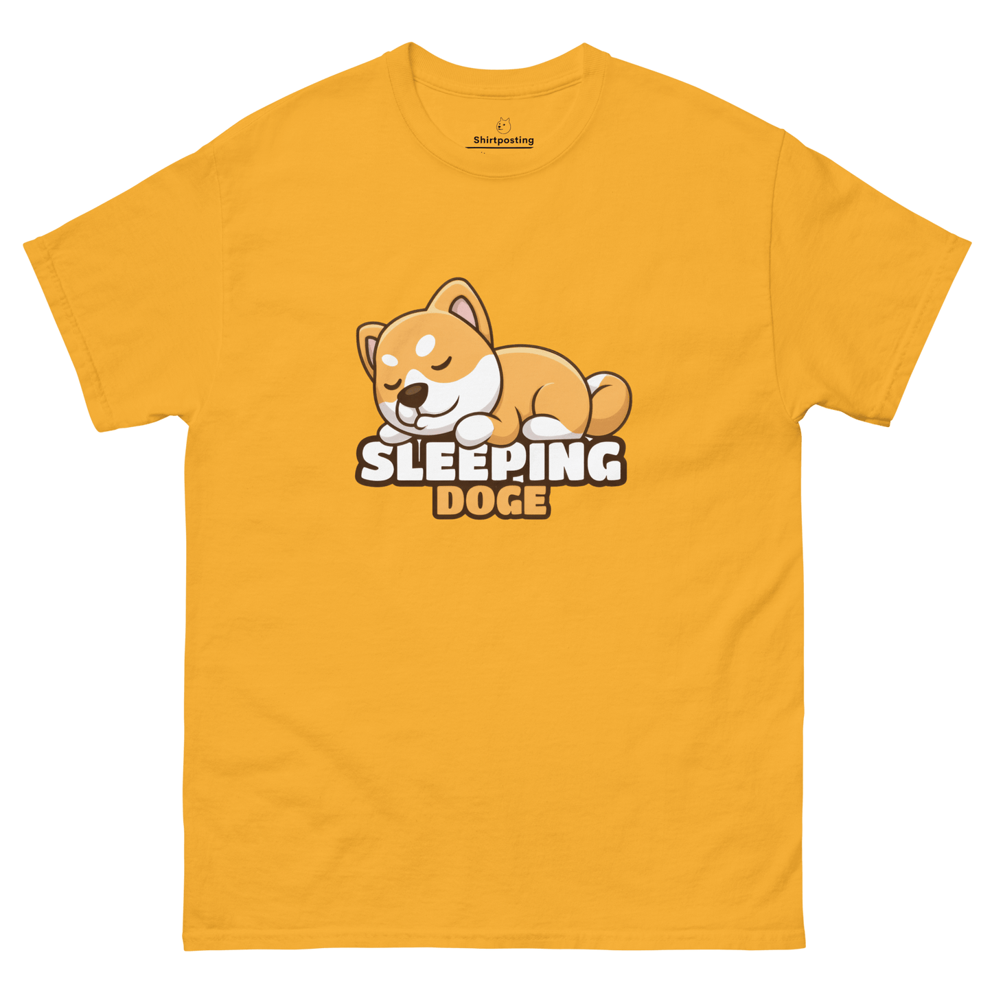 Sleeping Doge Classic T-Shirt Meme - Gold | Shirtposting