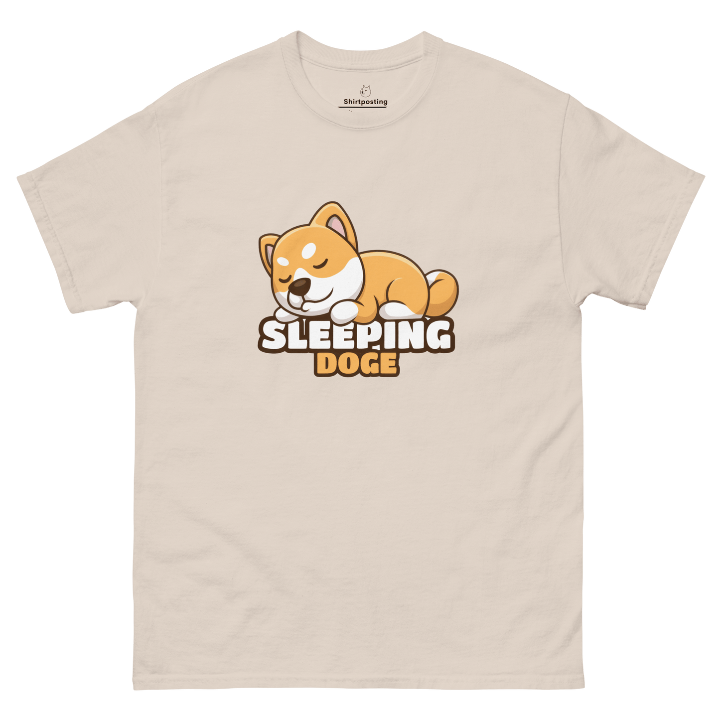 Sleeping Doge Classic T-Shirt Meme - Natural | Shirtposting