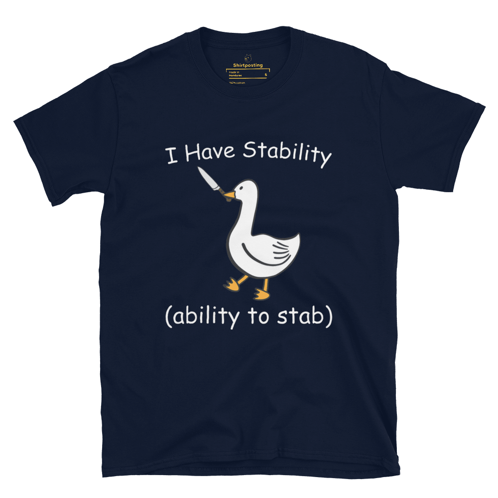 Stability Classic T-Shirt Meme - Navy | Shirtposting