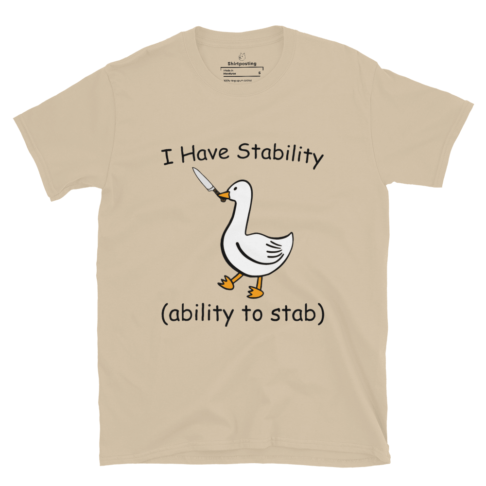 Stability Classic T-Shirt Meme - Sand | Shirtposting