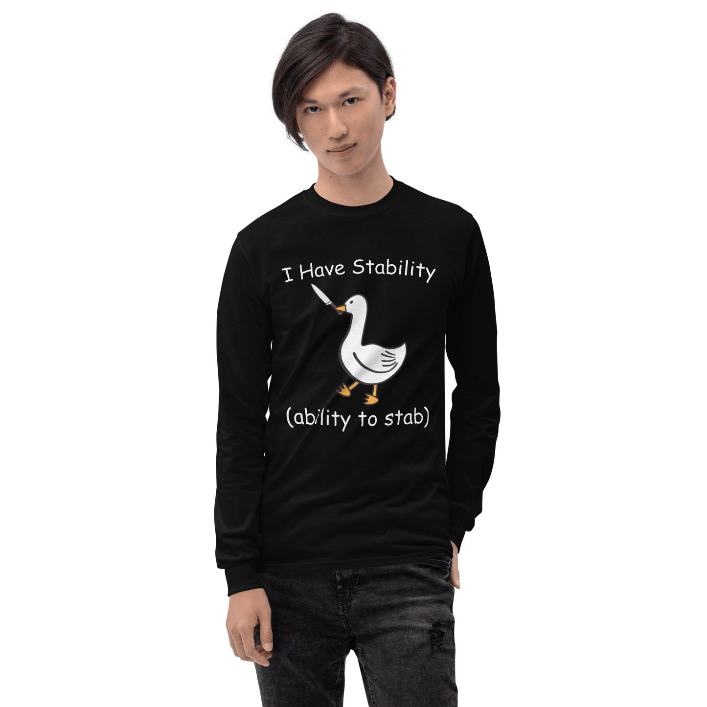 Stability Long Sleeve T-Shirt Meme - Sport Grey | Shirtposting