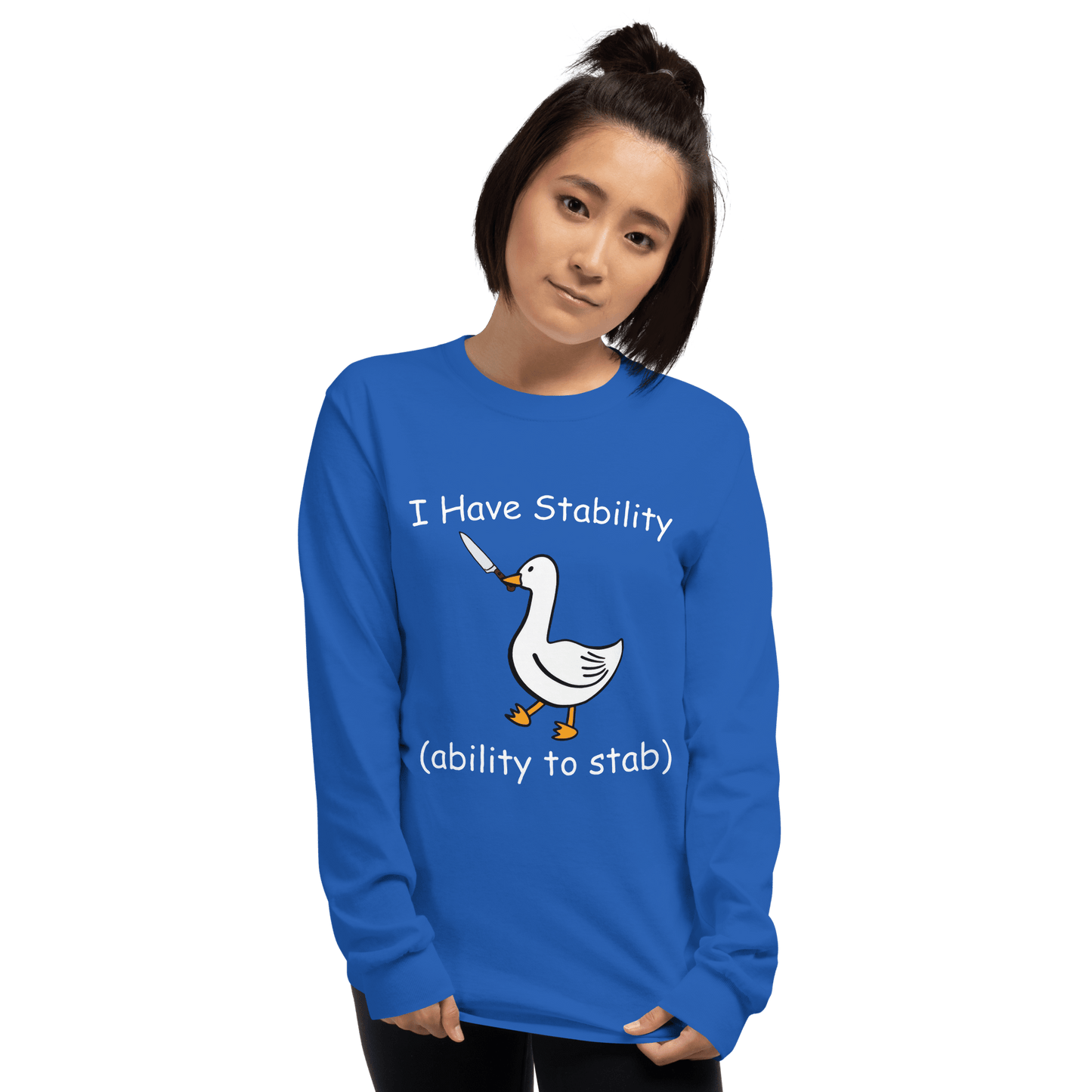 Stability Long Sleeve T-Shirt Meme - Sport Grey | Shirtposting