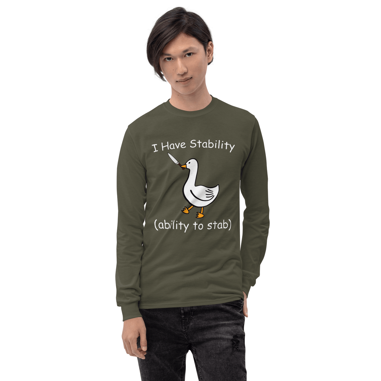 Stability Long Sleeve T-Shirt Meme - Sport Grey | Shirtposting