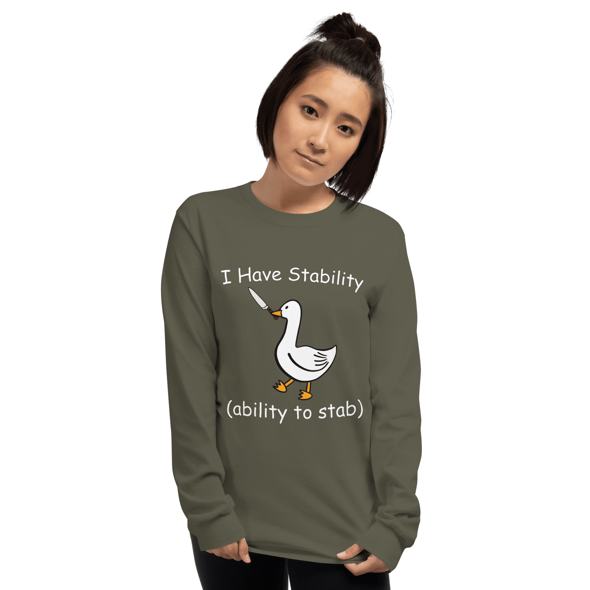 Stability Long Sleeve T-Shirt Meme - Sport Grey | Shirtposting