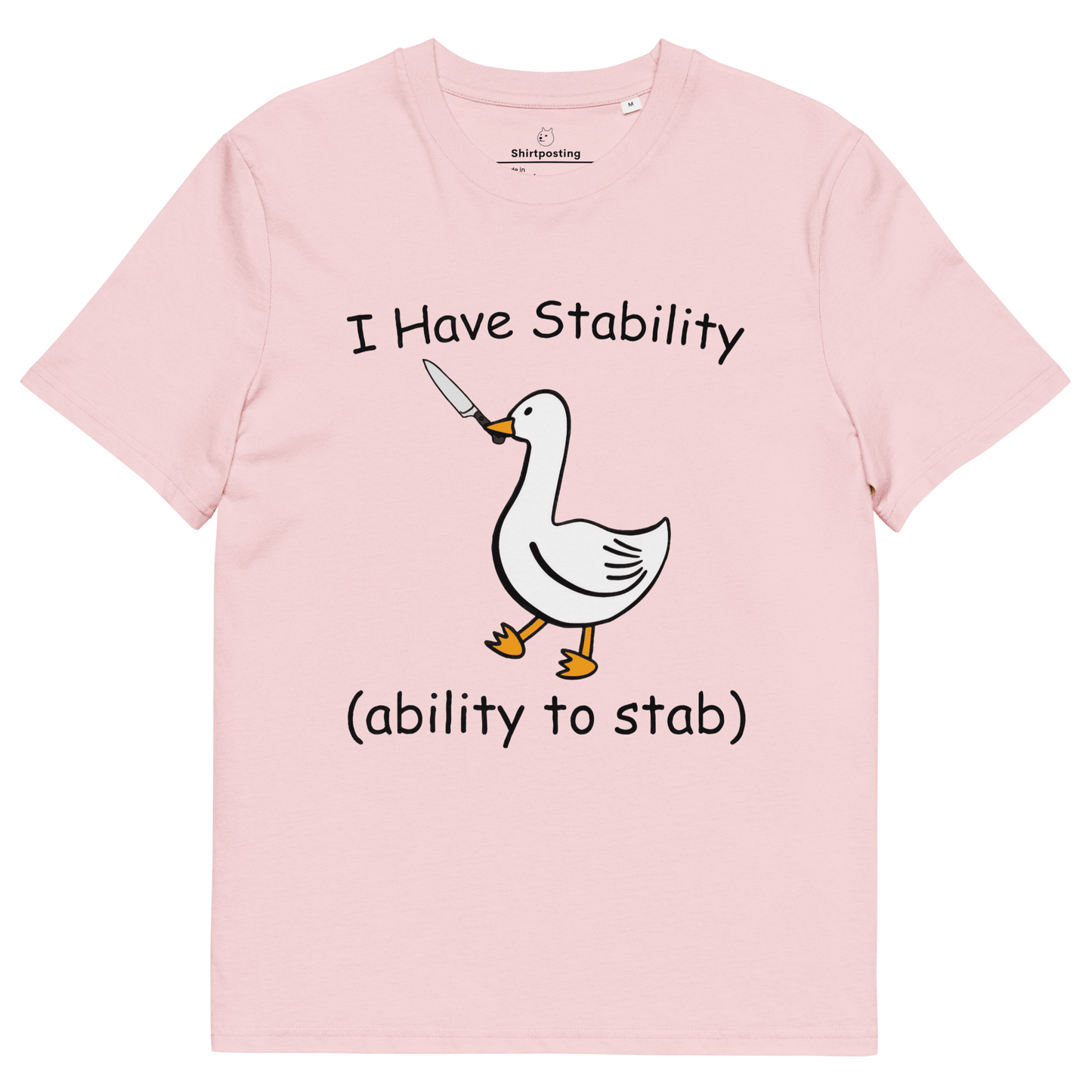 Stability Premium Organic T-Shirt Meme - Cotton Pink | Shirtposting