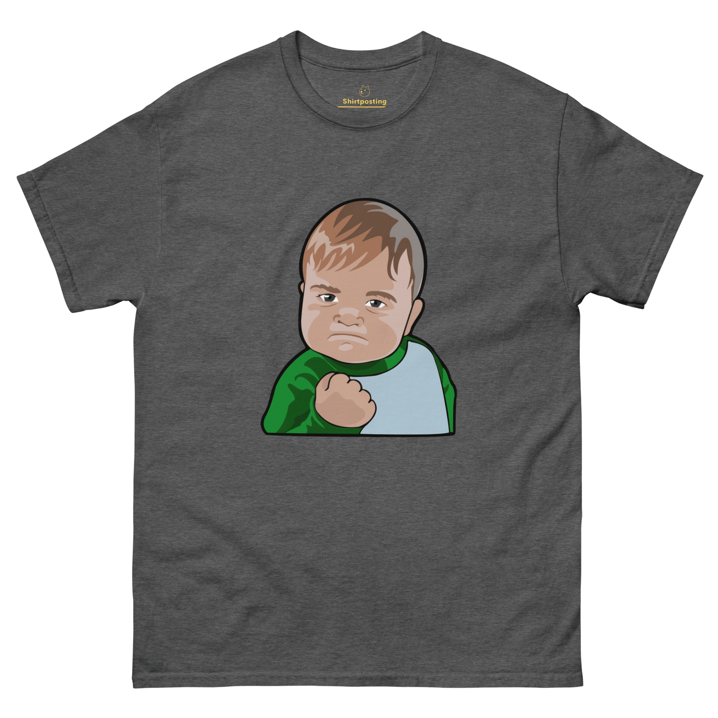 Success Kid Classic T-Shirt Meme - Dark Heather | Shirtposting
