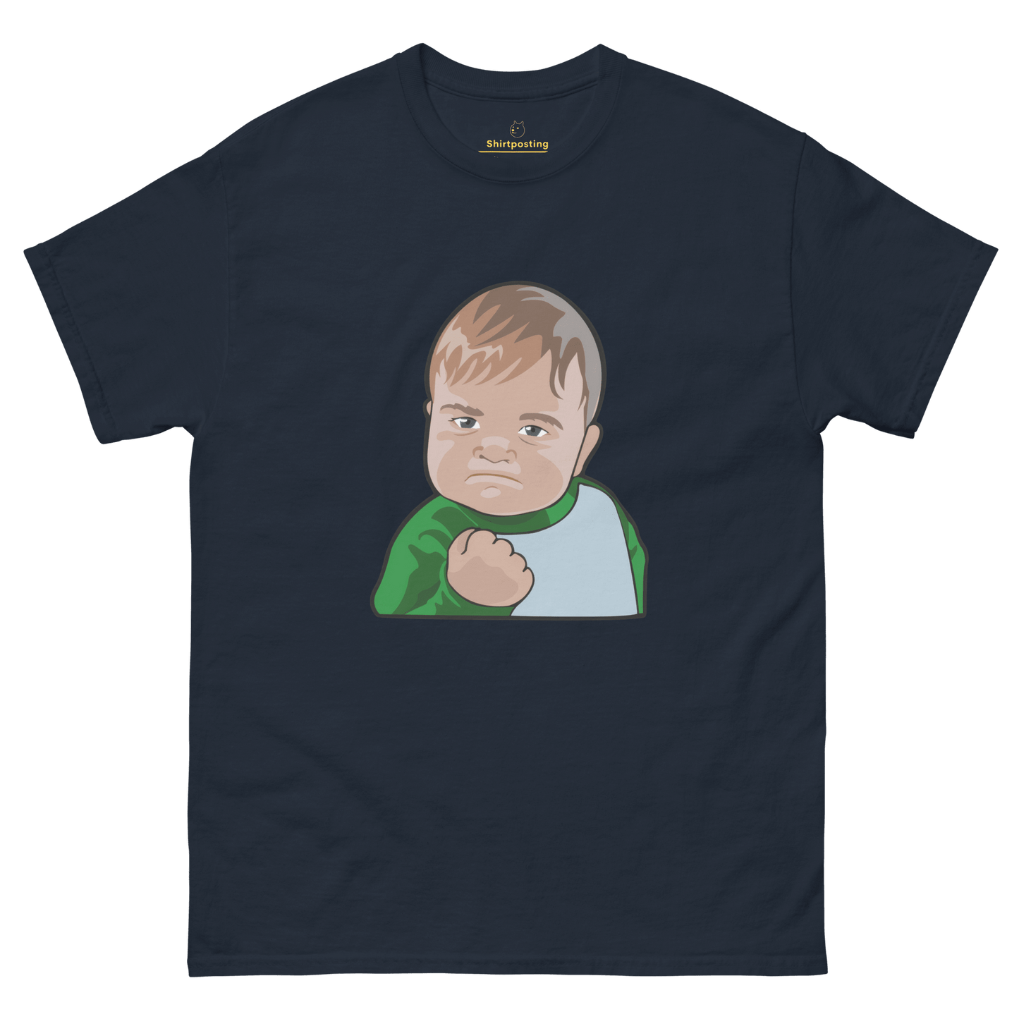 Success Kid Classic T-Shirt Meme - Navy | Shirtposting