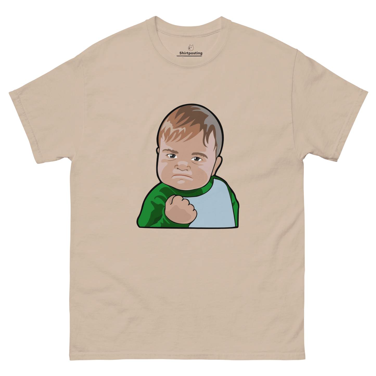 Success Kid Classic T-Shirt Meme - Sand | Shirtposting