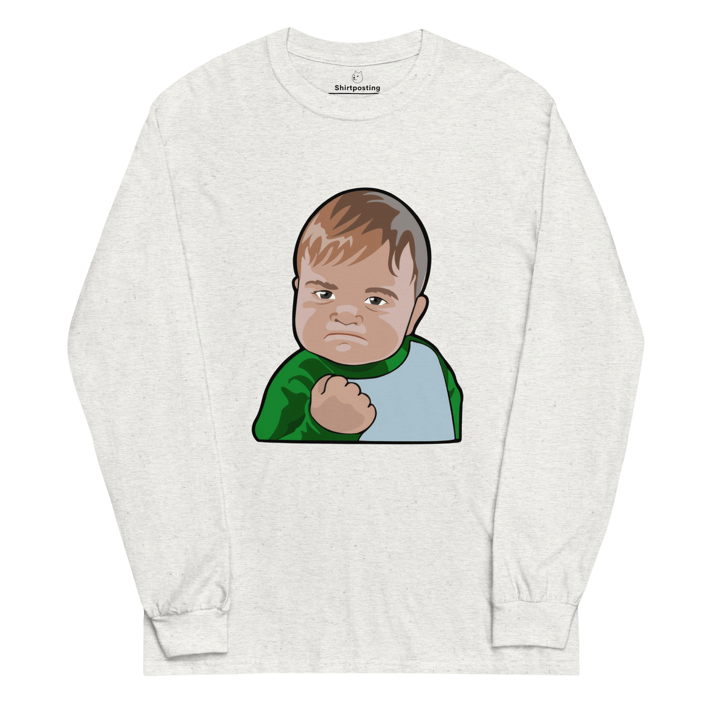 Success Kid Long Sleeve T-Shirt Meme - Ash | Shirtposting
