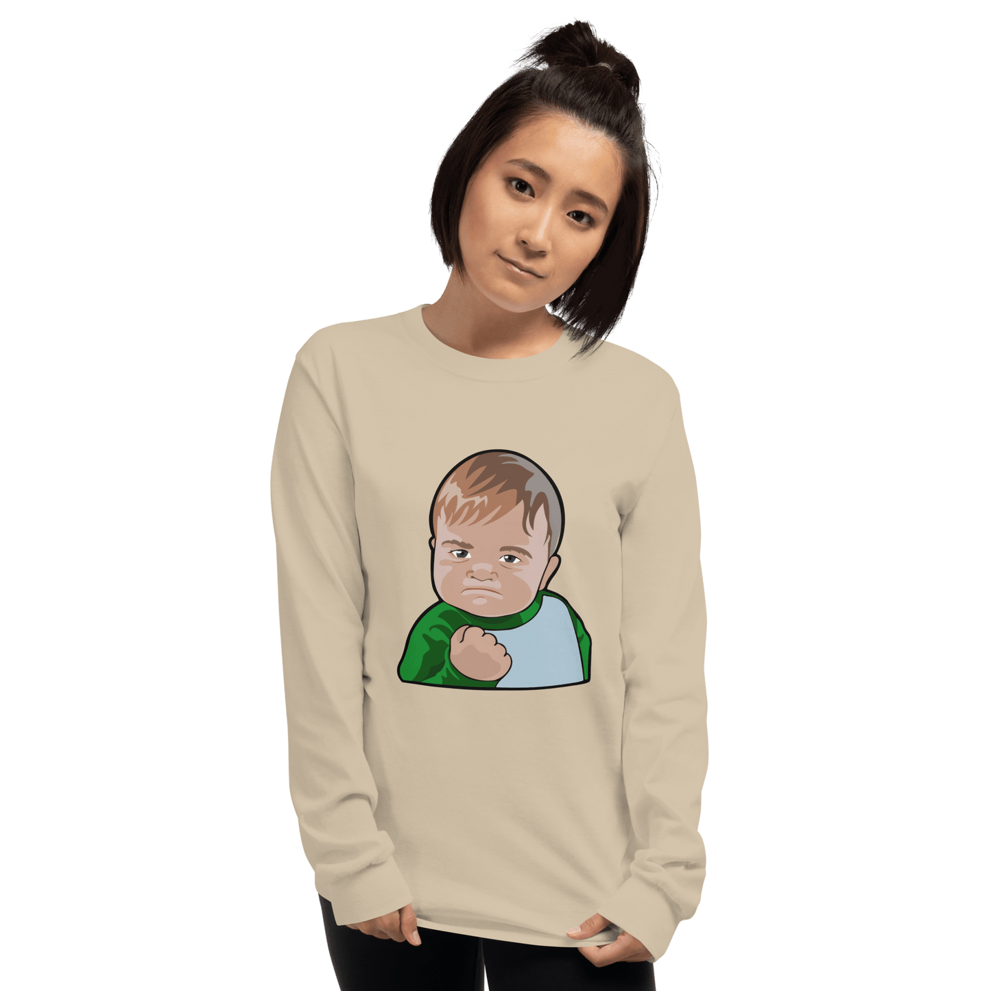 Success Kid Long Sleeve T-Shirt Meme - Sport Grey | Shirtposting