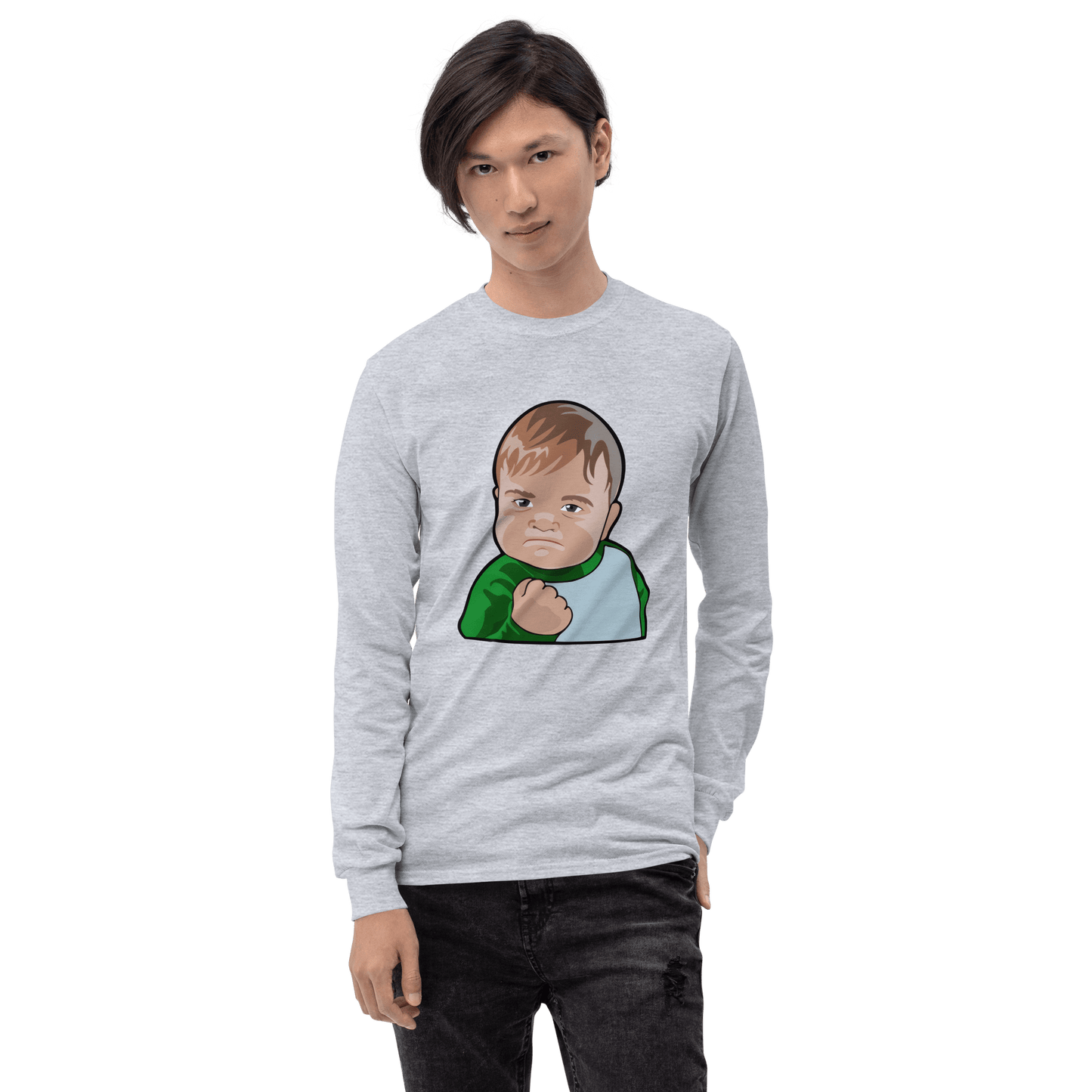 Success Kid Long Sleeve T-Shirt Meme - Sport Grey | Shirtposting
