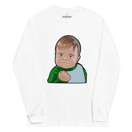 Success Kid Long Sleeve T-Shirt Meme - White | Shirtposting