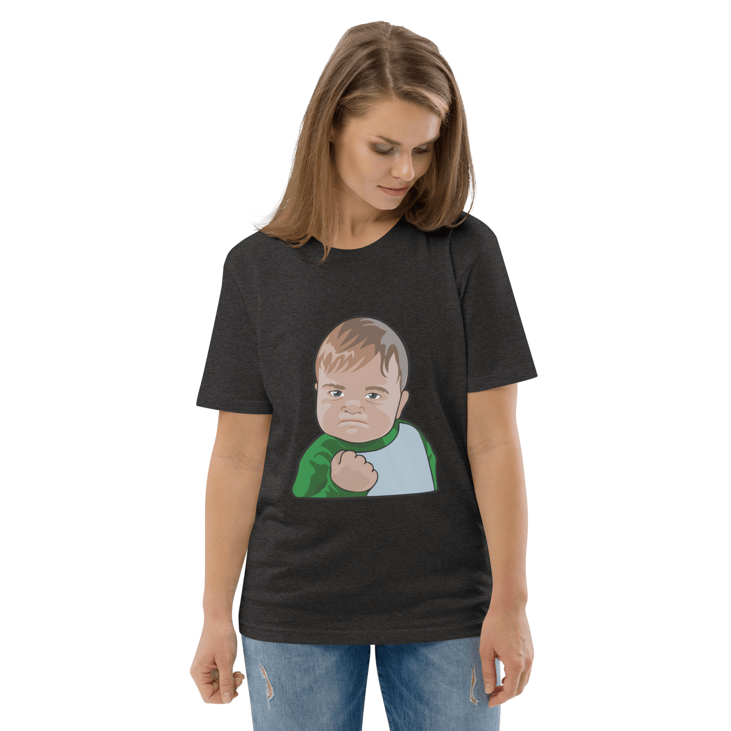 Success Kid Premium Organic T-Shirt Meme - Dark Heather Grey | Shirtposting