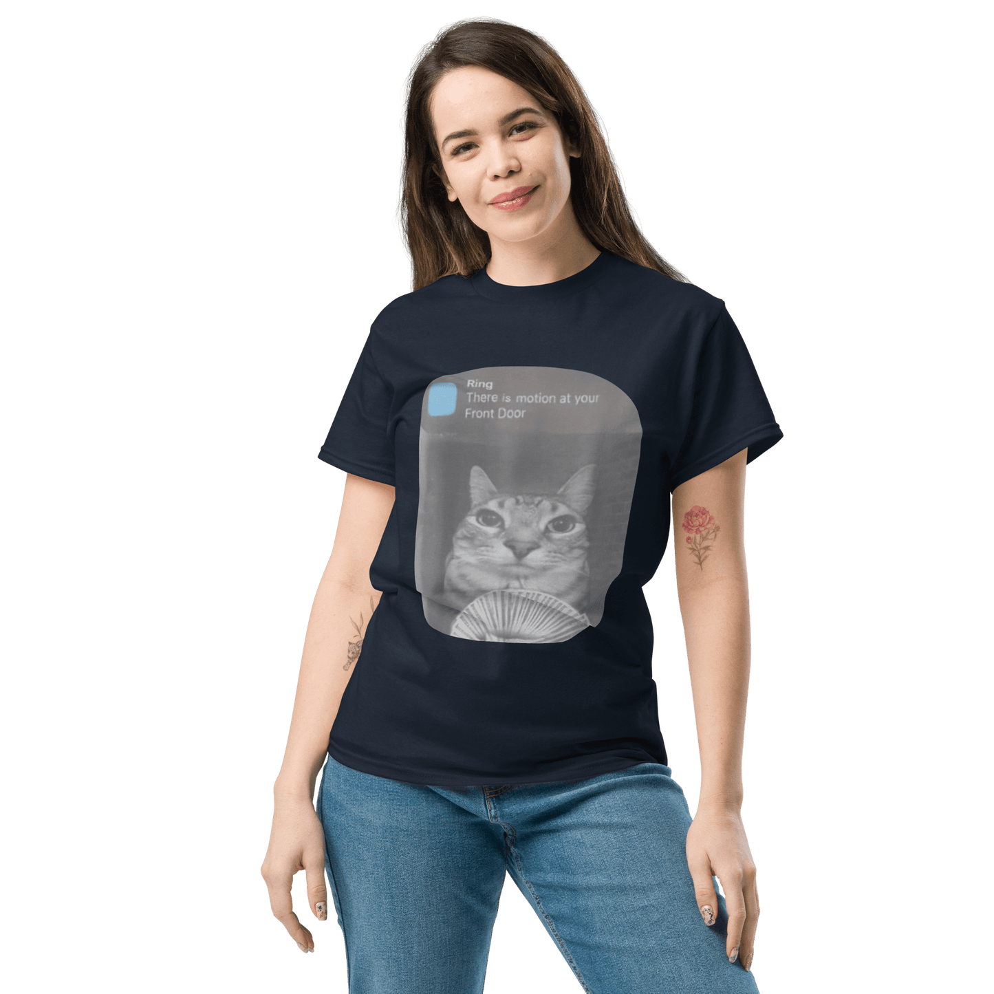 There is Motion at Your Front Door Classic T-Shirt Meme - Navy | Shirtposting