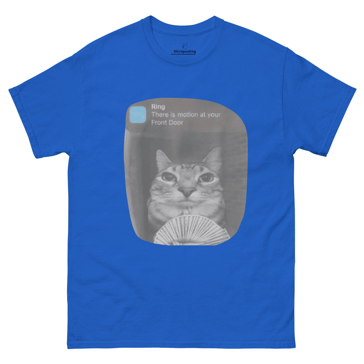There is Motion at Your Front Door Classic T-Shirt Meme - Royal | Shirtposting