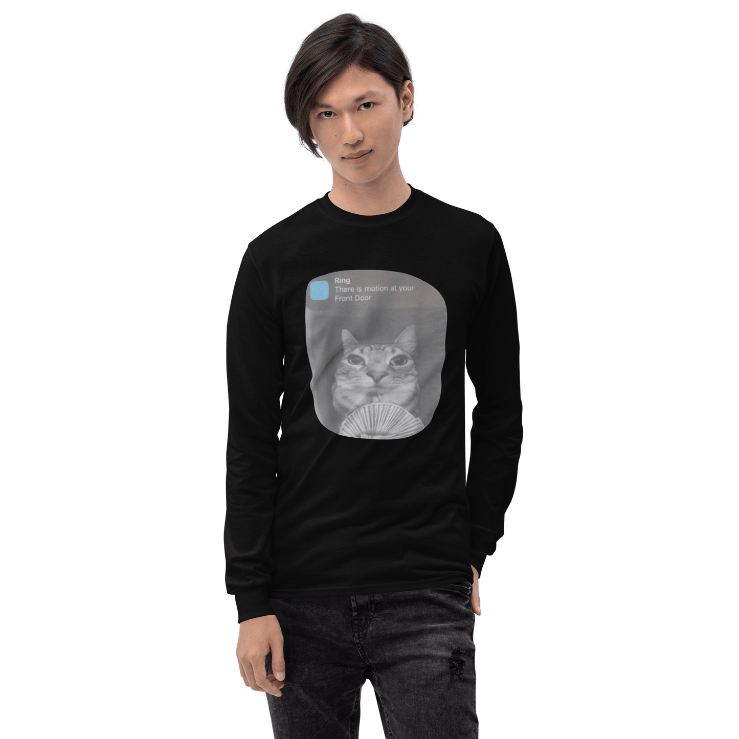 There is Motion at Your Front Door Long Sleeve T-Shirt Meme - Sand | Shirtposting
