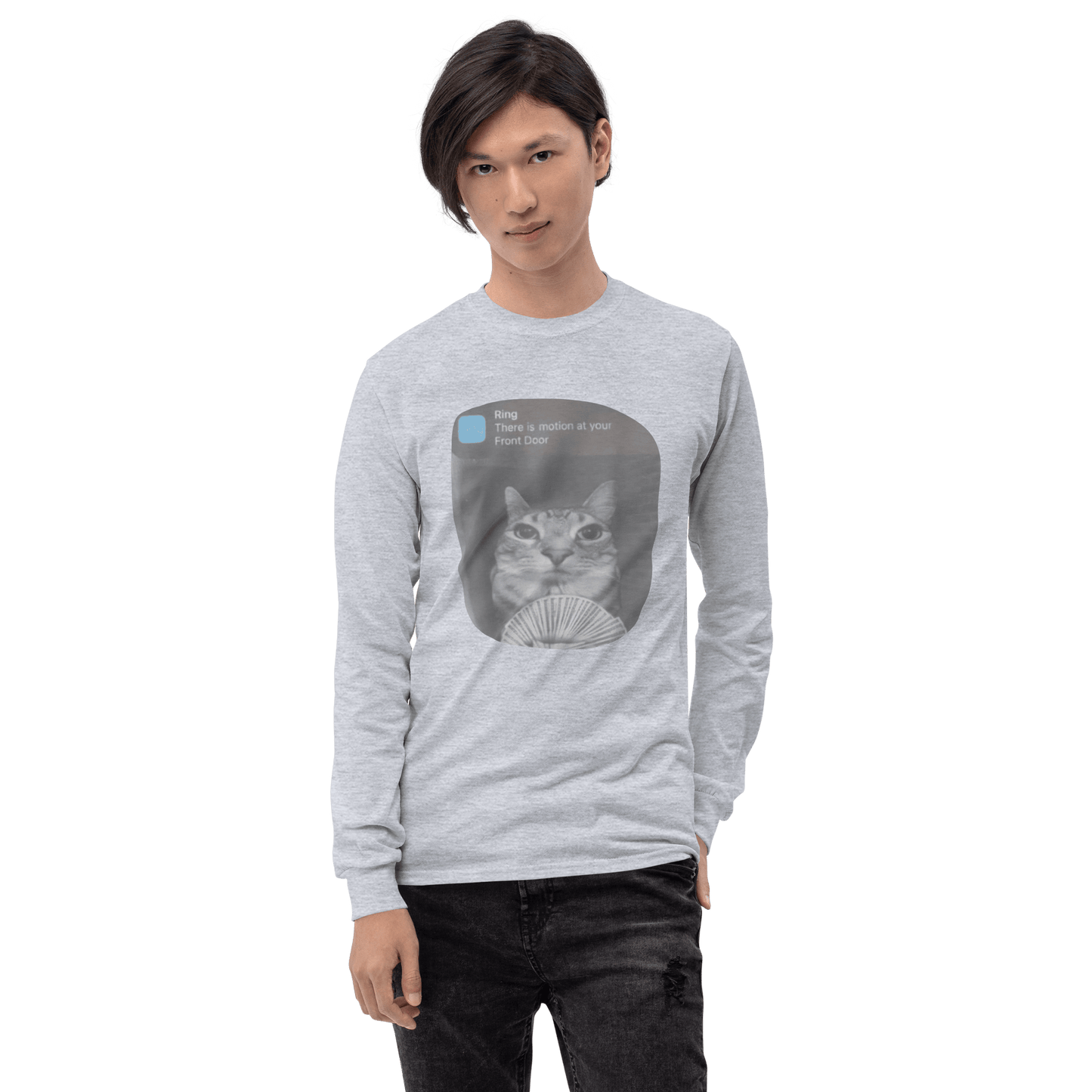 There is Motion at Your Front Door Long Sleeve T-Shirt Meme - Sand | Shirtposting