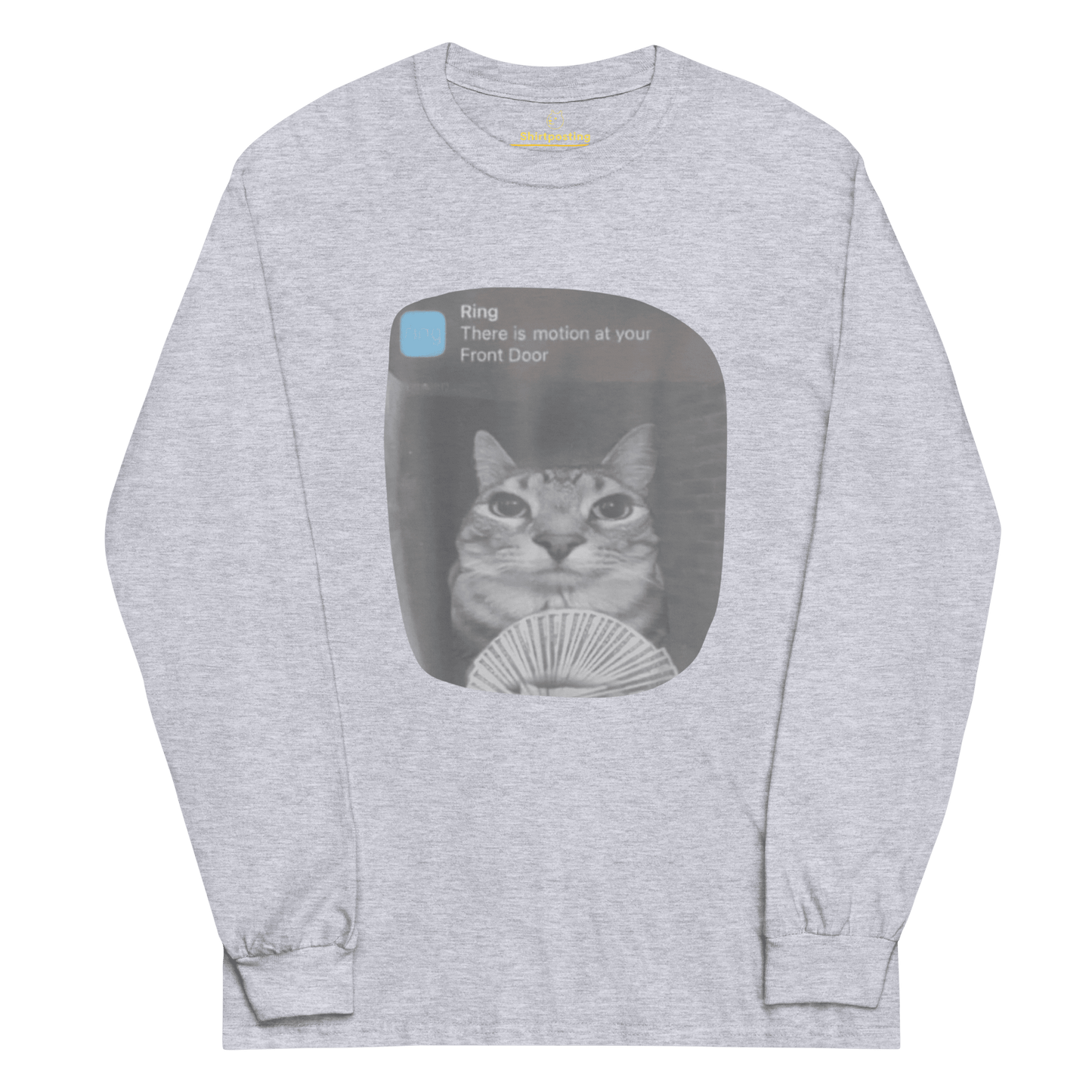 There is Motion at Your Front Door Long Sleeve T-Shirt Meme - Sport Grey | Shirtposting