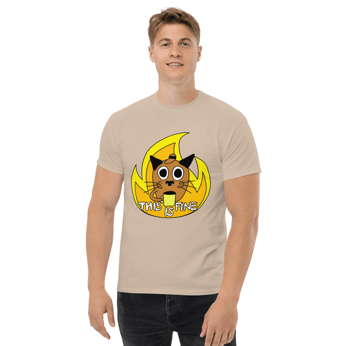 This Is Fine Classic T-Shirt Meme - Ash | Shirtposting