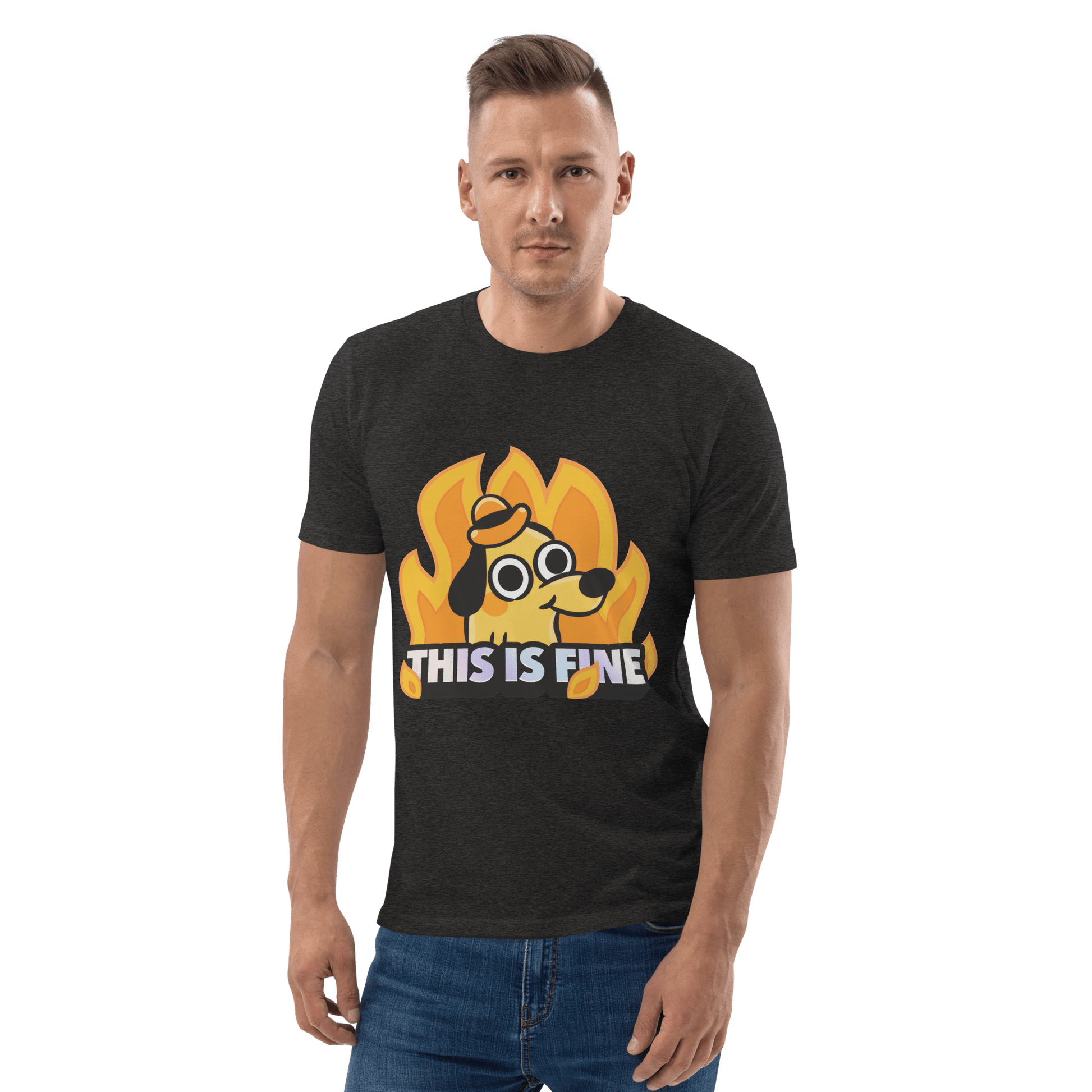 This Is Fine Premium Organic T-Shirt Meme - Cotton Pink | Shirtposting
