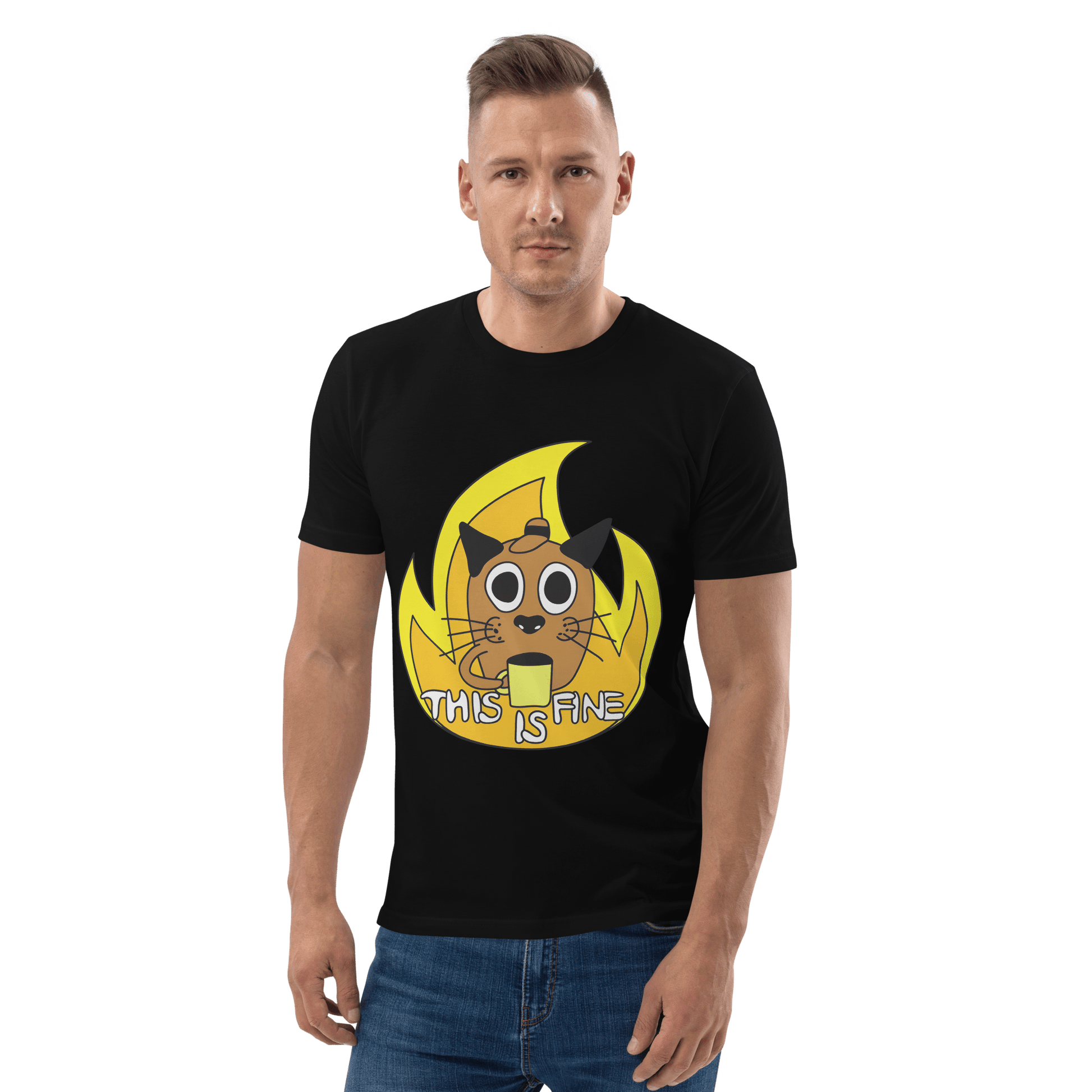 This Is Fine Premium Organic T-Shirt Meme - Cotton Pink | Shirtposting