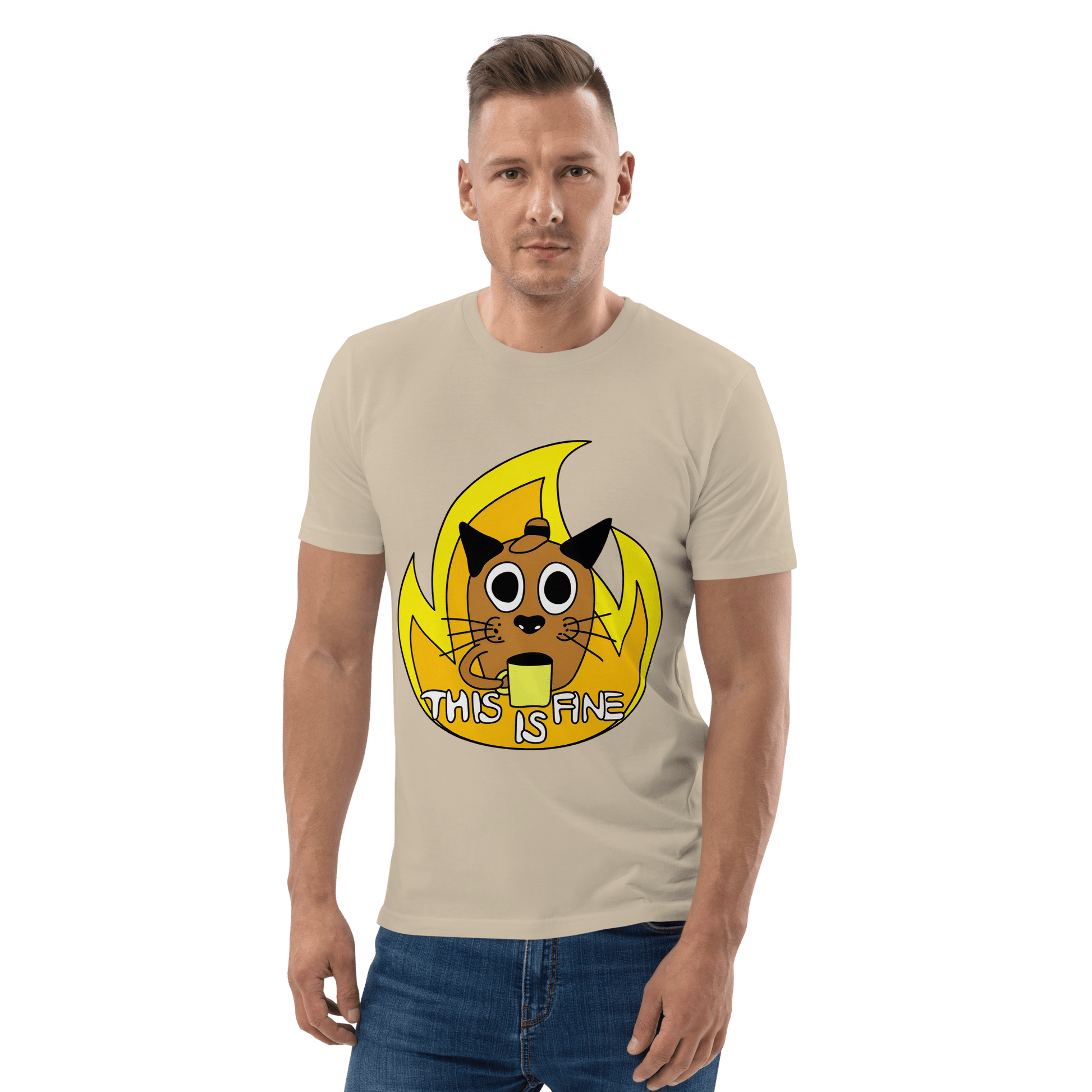 This Is Fine Premium Organic T-Shirt Meme - Cotton Pink | Shirtposting