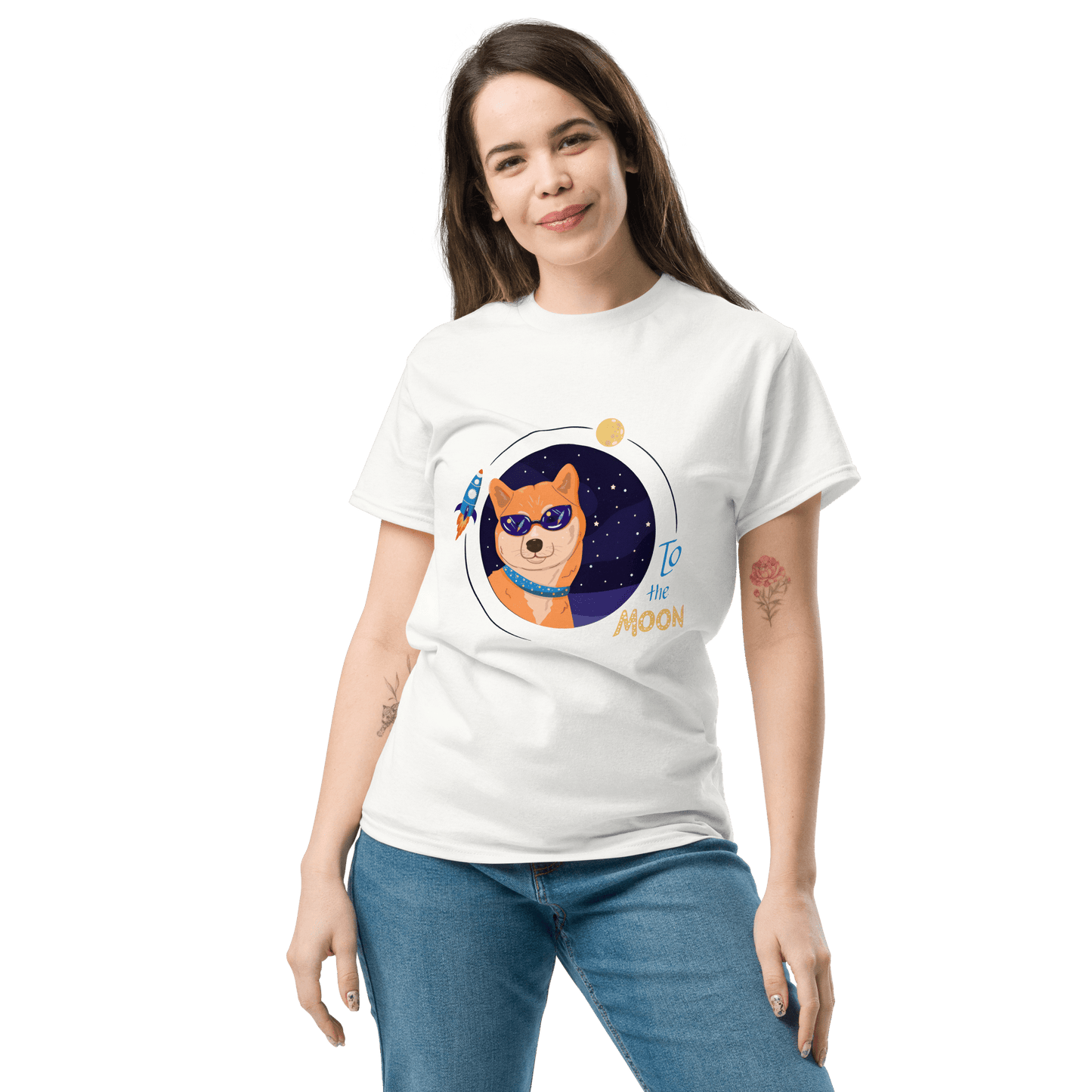 To The Moon Classic T-Shirt Meme - Ash | Shirtposting