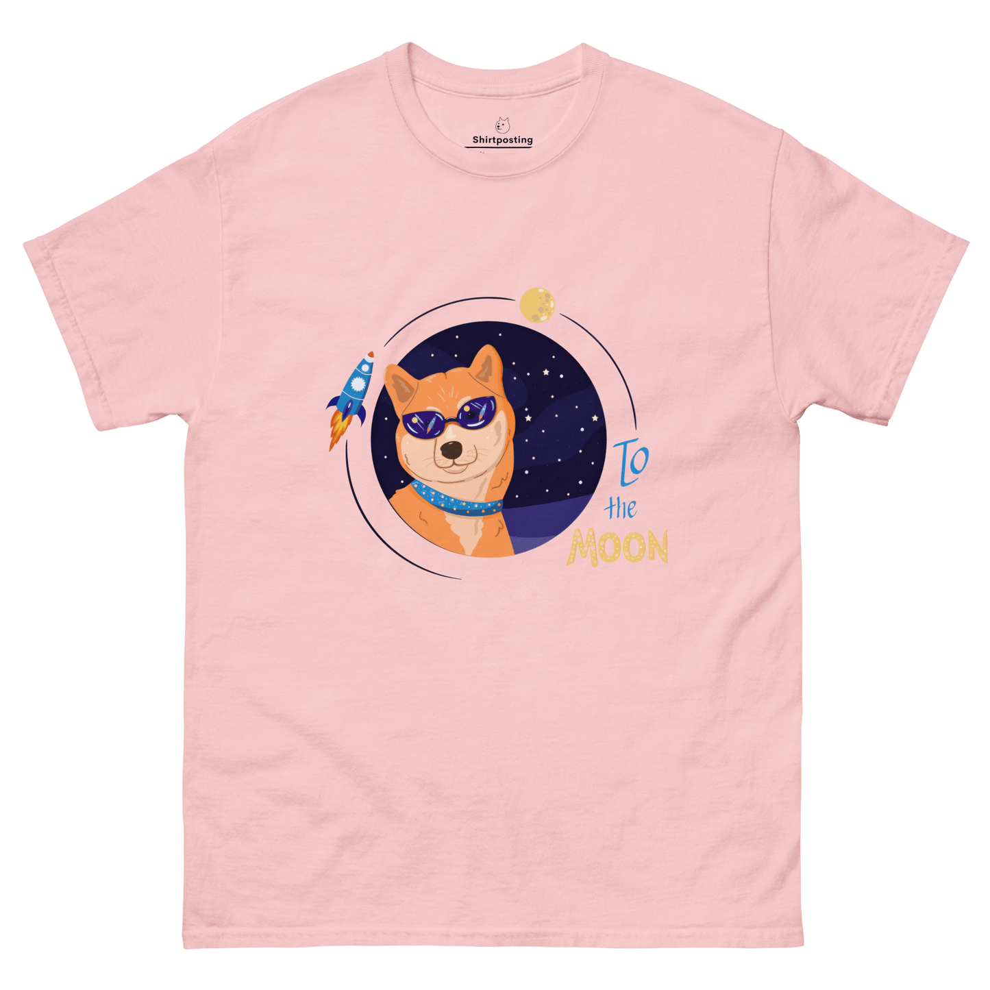 To The Moon Classic T-Shirt Meme - Light Pink | Shirtposting