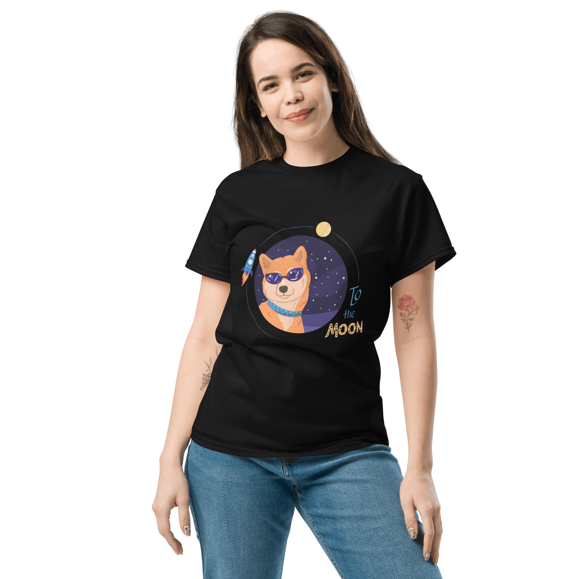 To The Moon Classic T-Shirt Meme - Military Green | Shirtposting