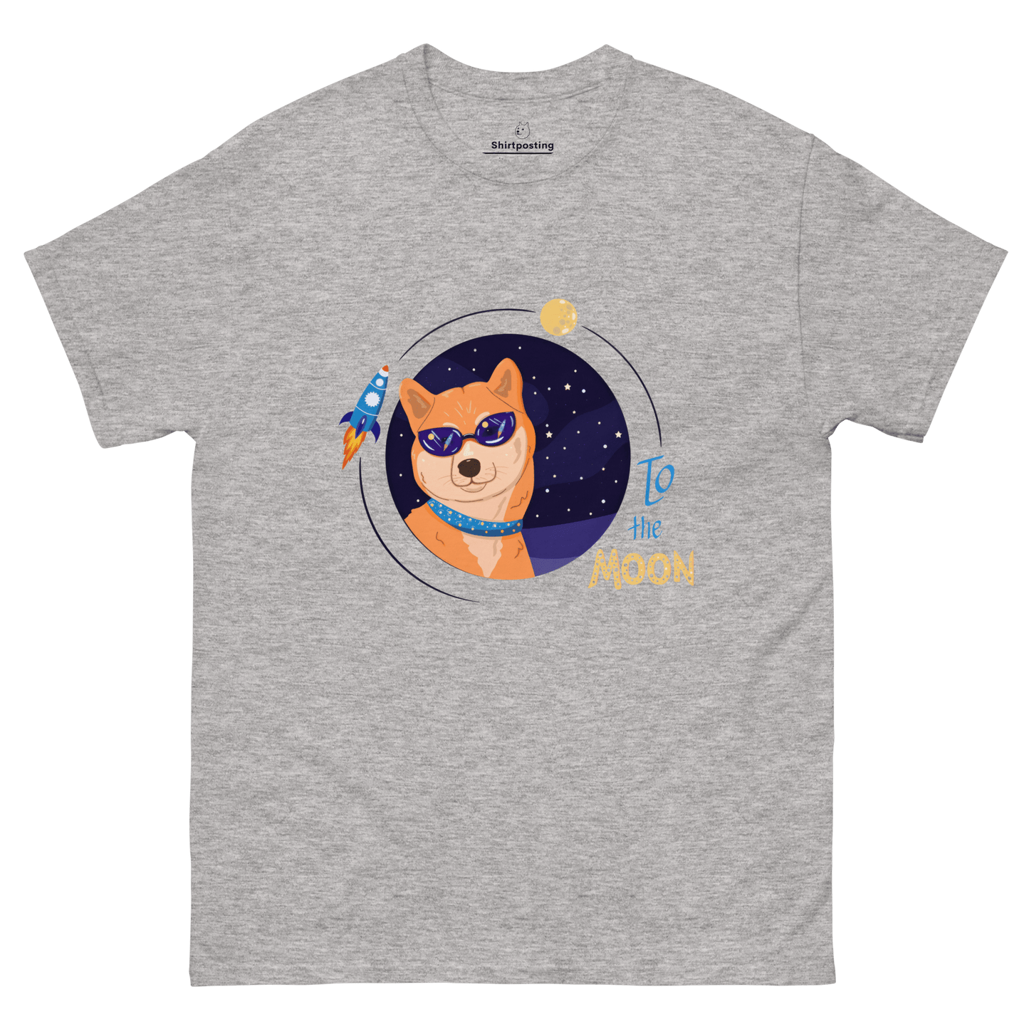 To The Moon Classic T-Shirt Meme - Sport Grey | Shirtposting