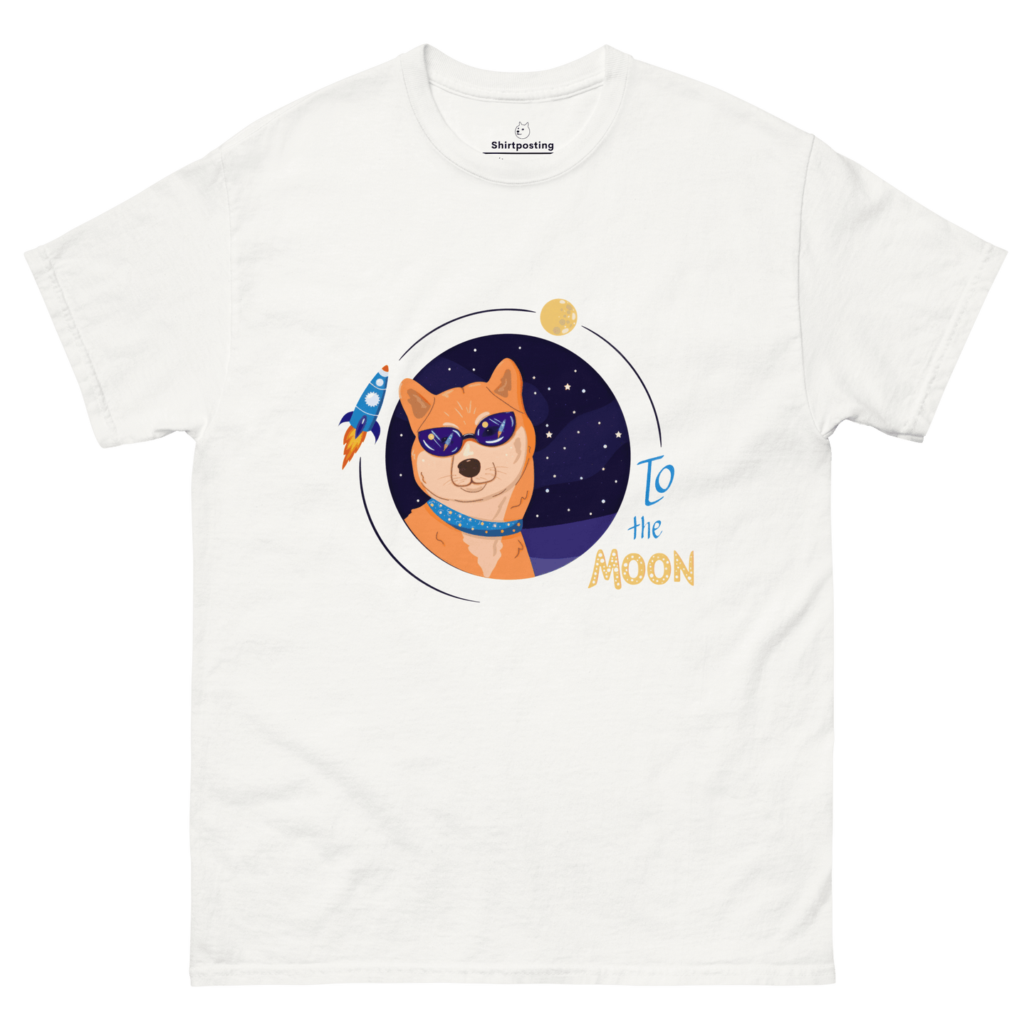 To The Moon Classic T-Shirt Meme - White | Shirtposting