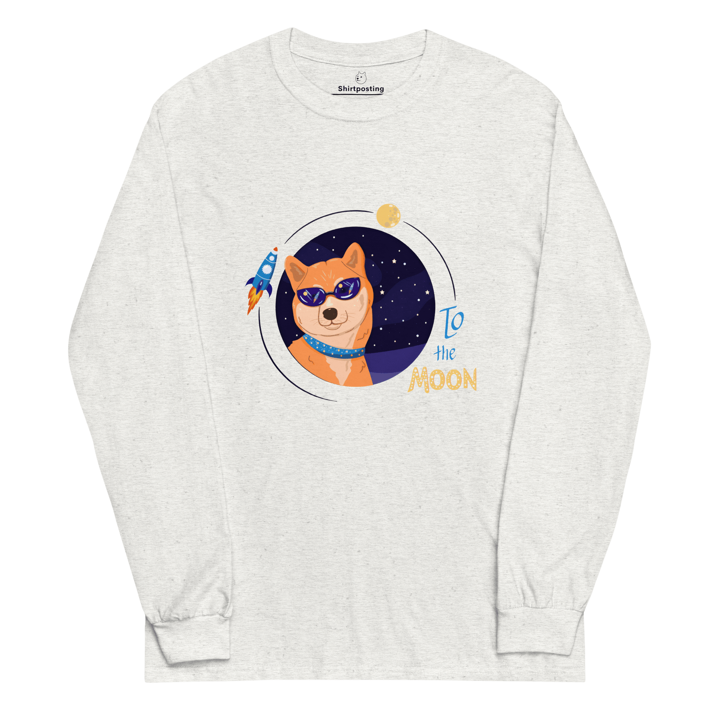 To The Moon Long Sleeve T-Shirt Meme - Ash | Shirtposting