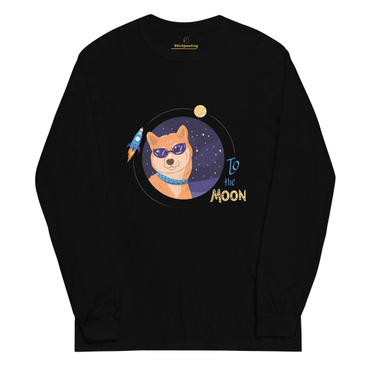 To The Moon Long Sleeve T-Shirt Meme - Black | Shirtposting