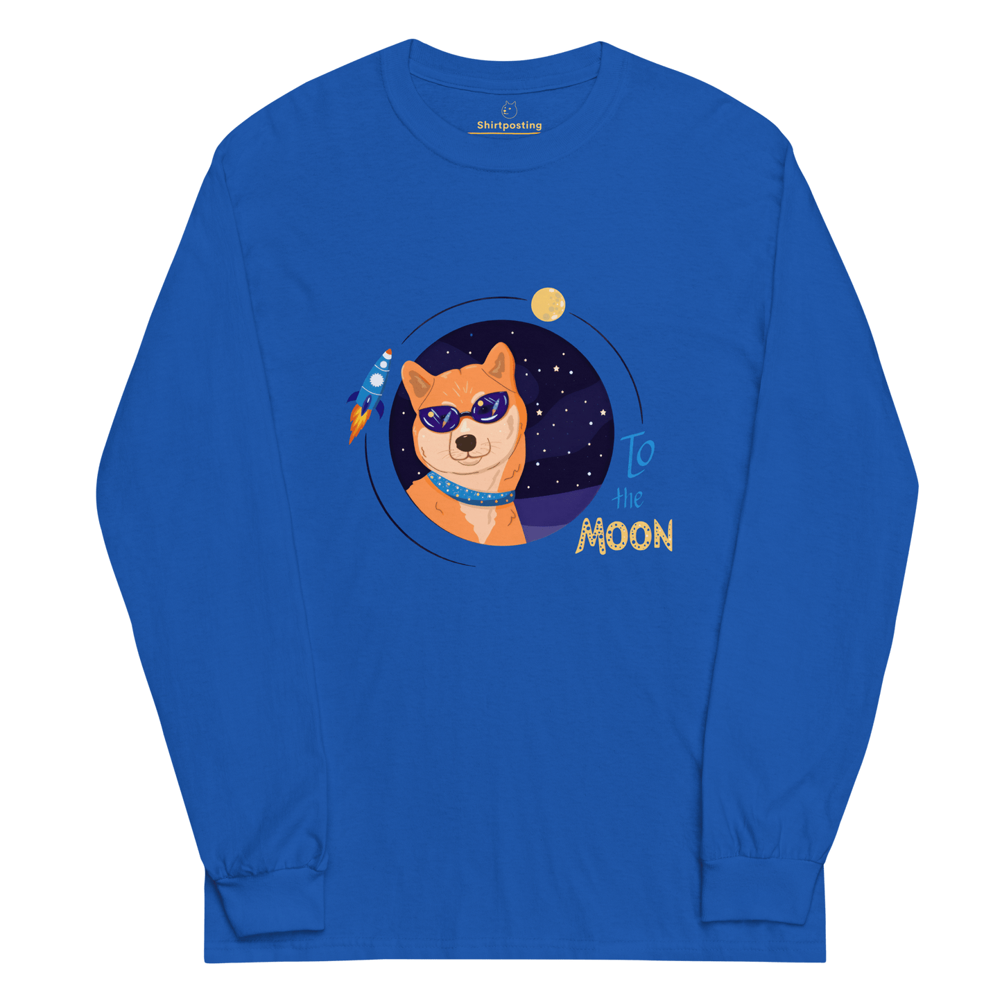 To The Moon Long Sleeve T-Shirt Meme - Royal | Shirtposting