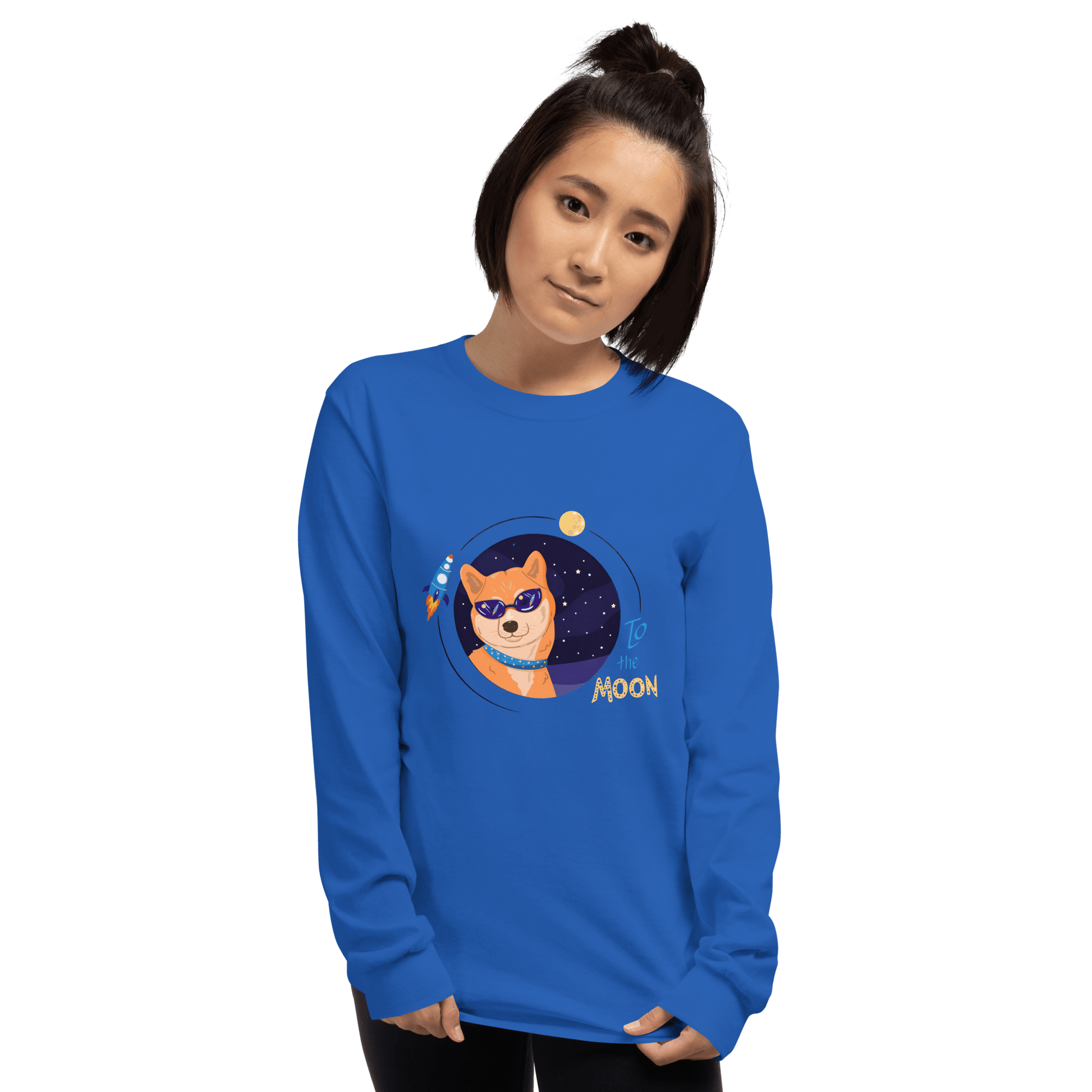 To The Moon Long Sleeve T-Shirt Meme - Sport Grey | Shirtposting