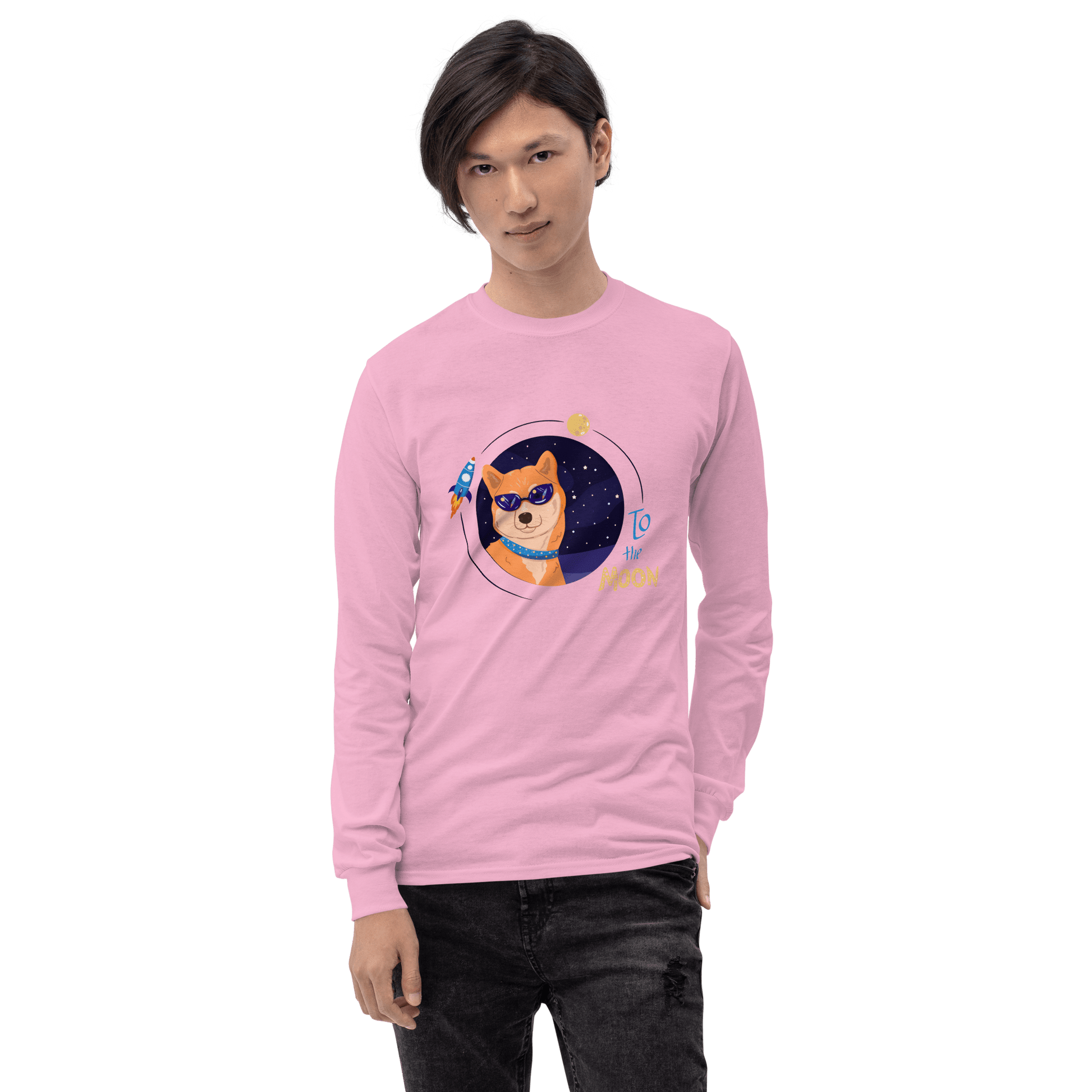 To The Moon Long Sleeve T-Shirt Meme - Sport Grey | Shirtposting