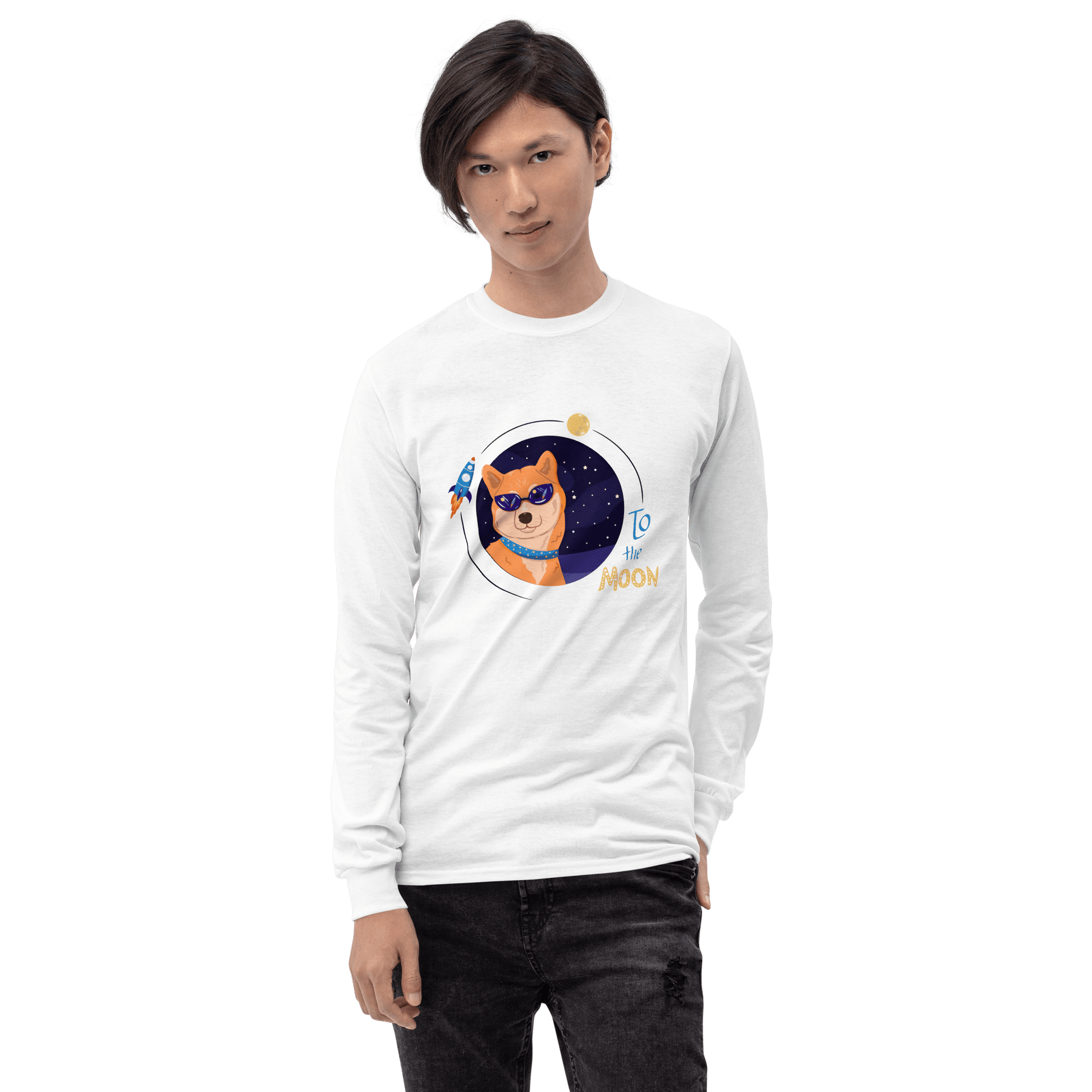 To The Moon Long Sleeve T-Shirt Meme - Sport Grey | Shirtposting