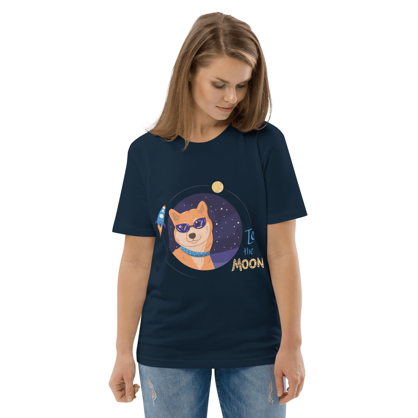 To The Moon Premium Organic T-Shirt Meme - Cotton Pink | Shirtposting