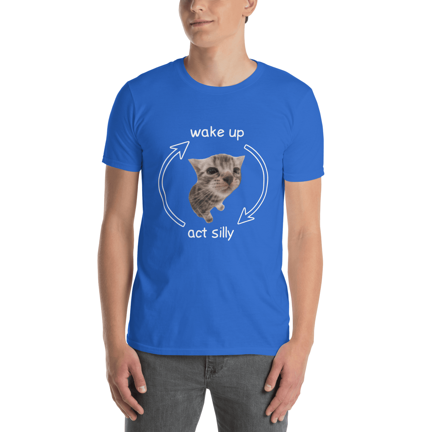 Wake Up - Act Silly Classic T-Shirt Meme - Dark Heather Grey | Shirtposting
