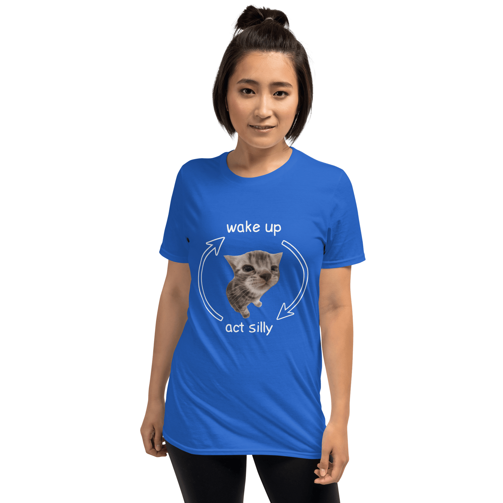 Wake Up - Act Silly Classic T-Shirt Meme - Dark Heather Grey | Shirtposting